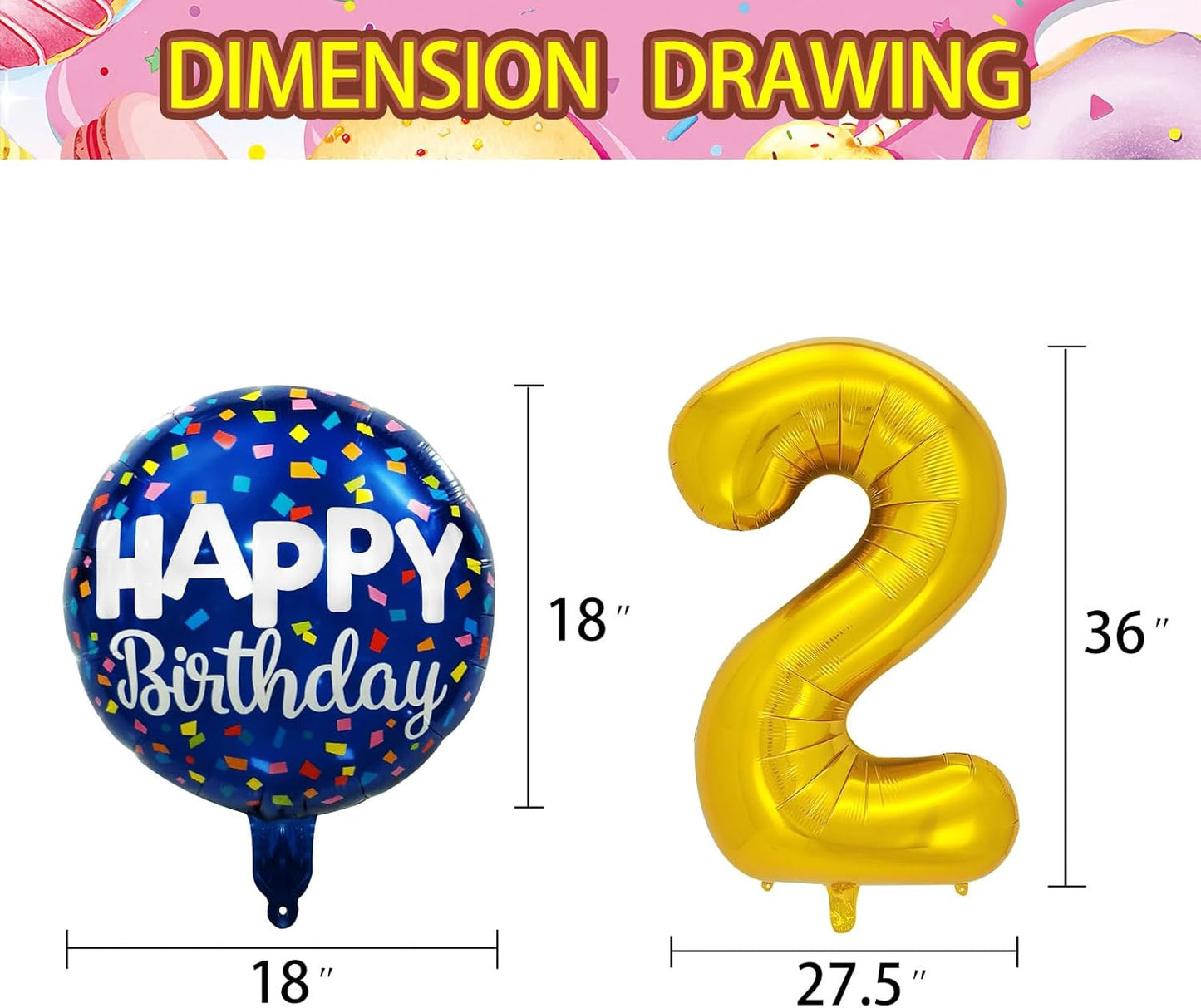 50 Pcs Happy Birthday Party Aluminum Foil Balloons and 21th Birthday Balloons, 18 Inch Round Aluminum Foil Balloon with" Happy Birthday" Sign, Birthday Party Decorations for Boys/Girls (Yellow, 21)