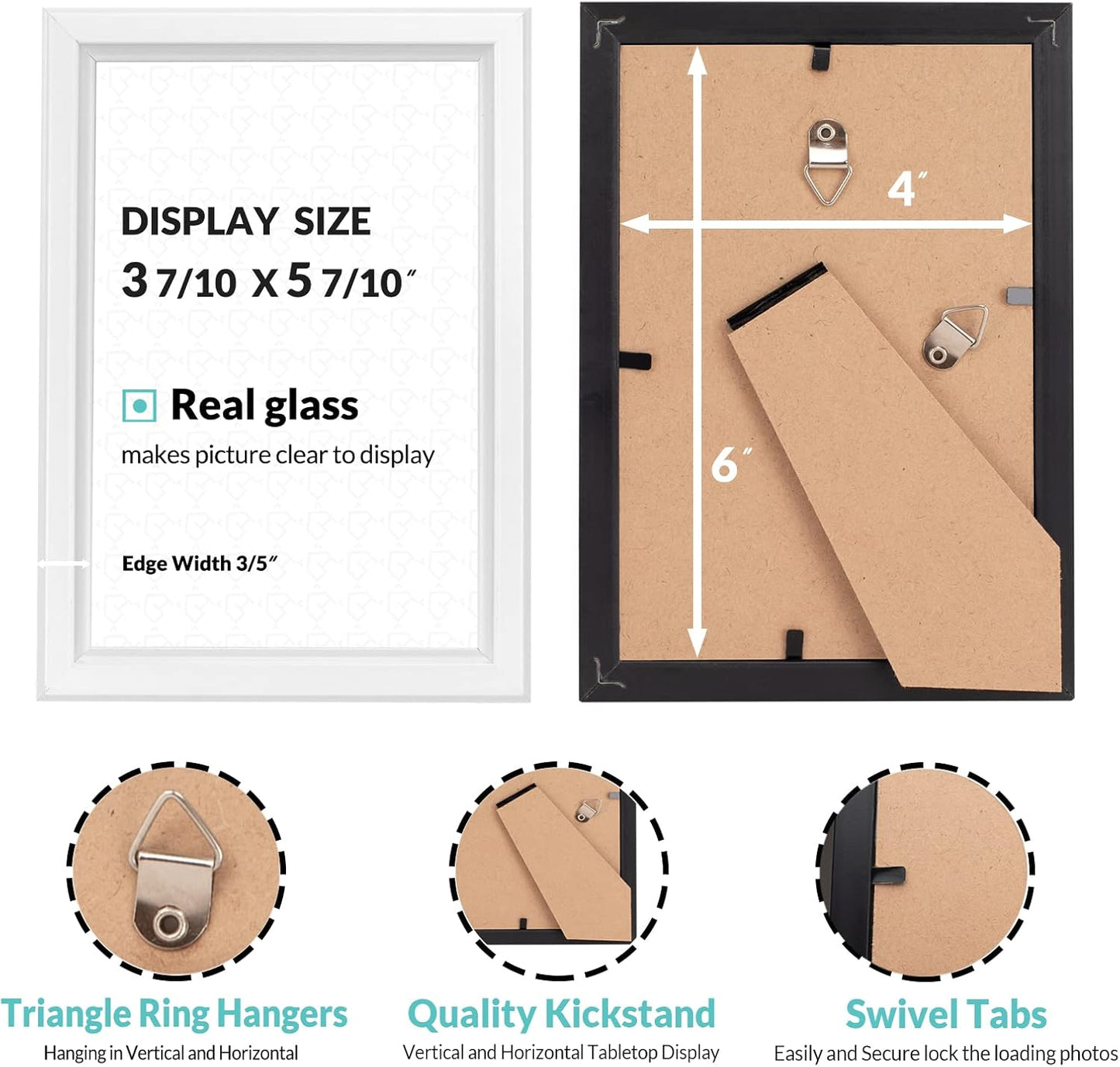 LaVie Home 4x6 Picture Frames (12 Pack, White) Simple Designed Photo Frame with High Definition Glass for Wall Mount & Table Top Display, Set of 12 Classic Collection