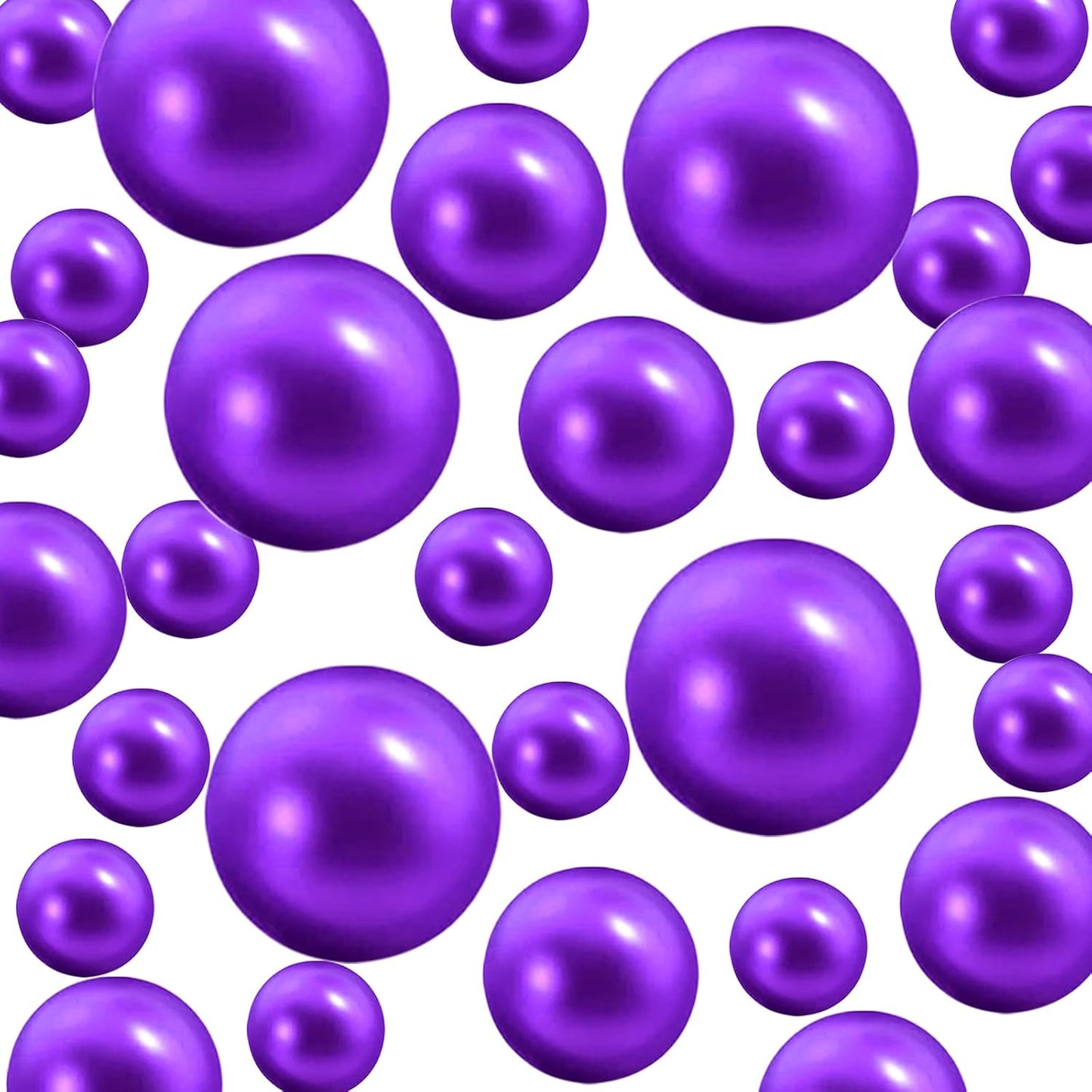 300Pcs Vase Filler Purple No Hole Faux Pearl Beads for Vase Filling Decorations, Candle Centerpieces, Wedding Centerpieces, Home Party Decor (8/14/20mm)