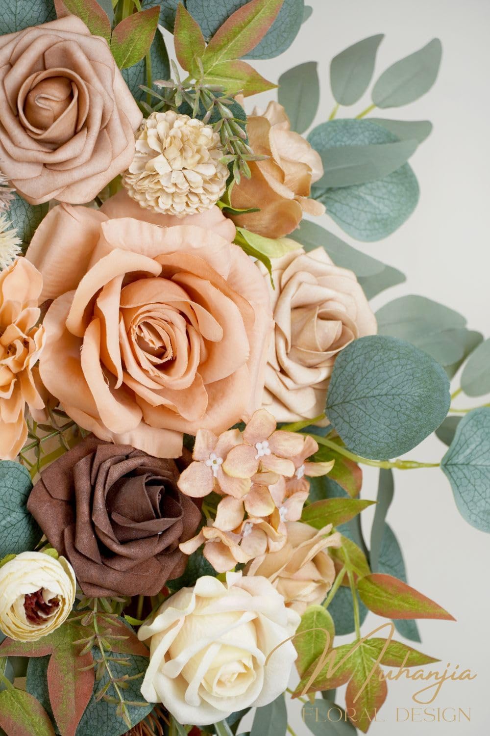 Artificial Arch Flowers Kit(Pack of 4),2Pcs Artificial Flower Arch Decor, 2Pcs Drapes, Ceremony and Reception Background Rose Decoration, Terracotta Champagne Floral Party Outdoor Decor