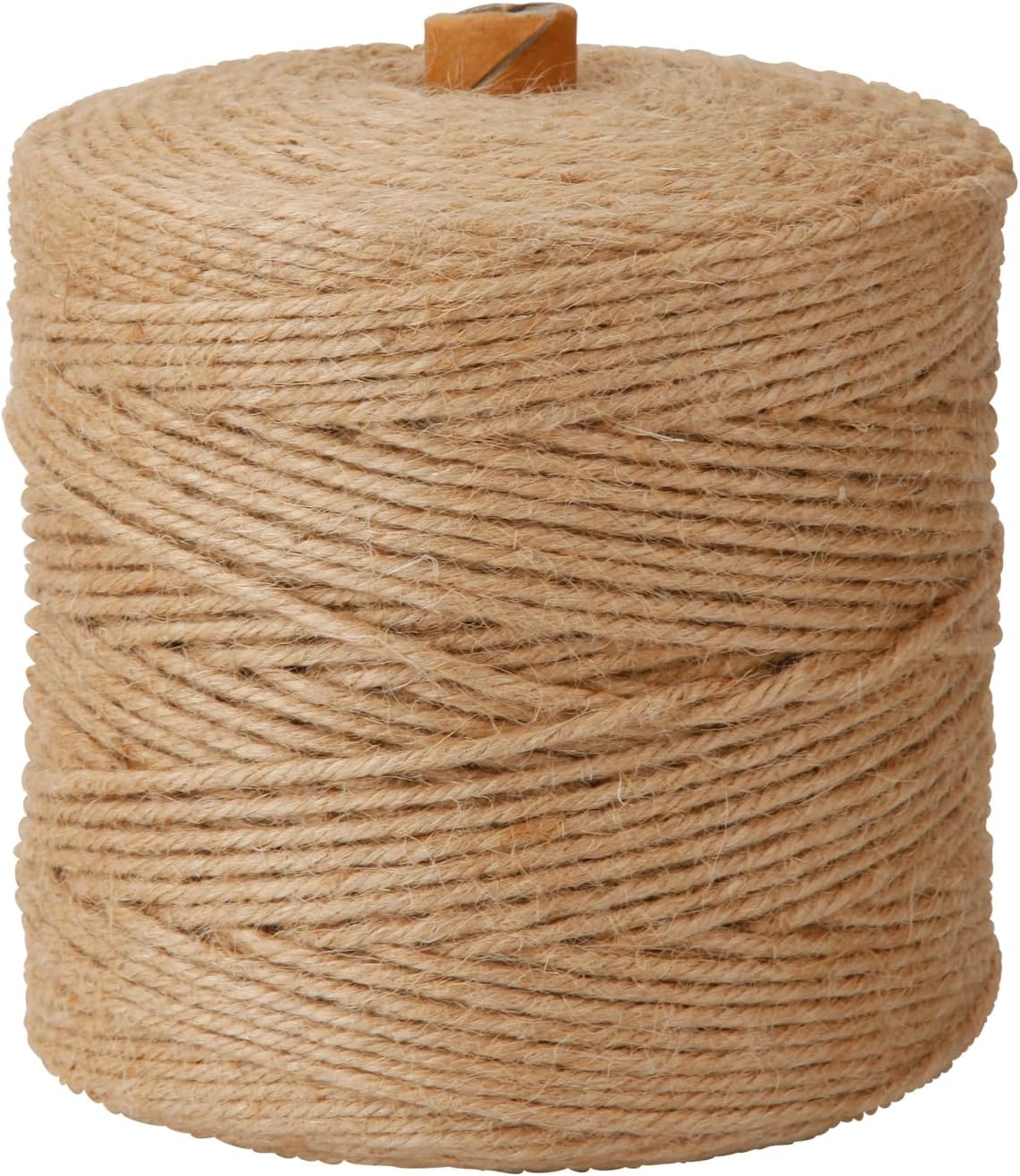 Natural 3mm Jute Twine String, 1000-FT Hemp Rope for Gardening, Handmde Crafts, Climbing Plant Tomato Support, Gift Wrapping, Industrial Packing and Bundling, Home Mason Jars Christmas Wedding Décor