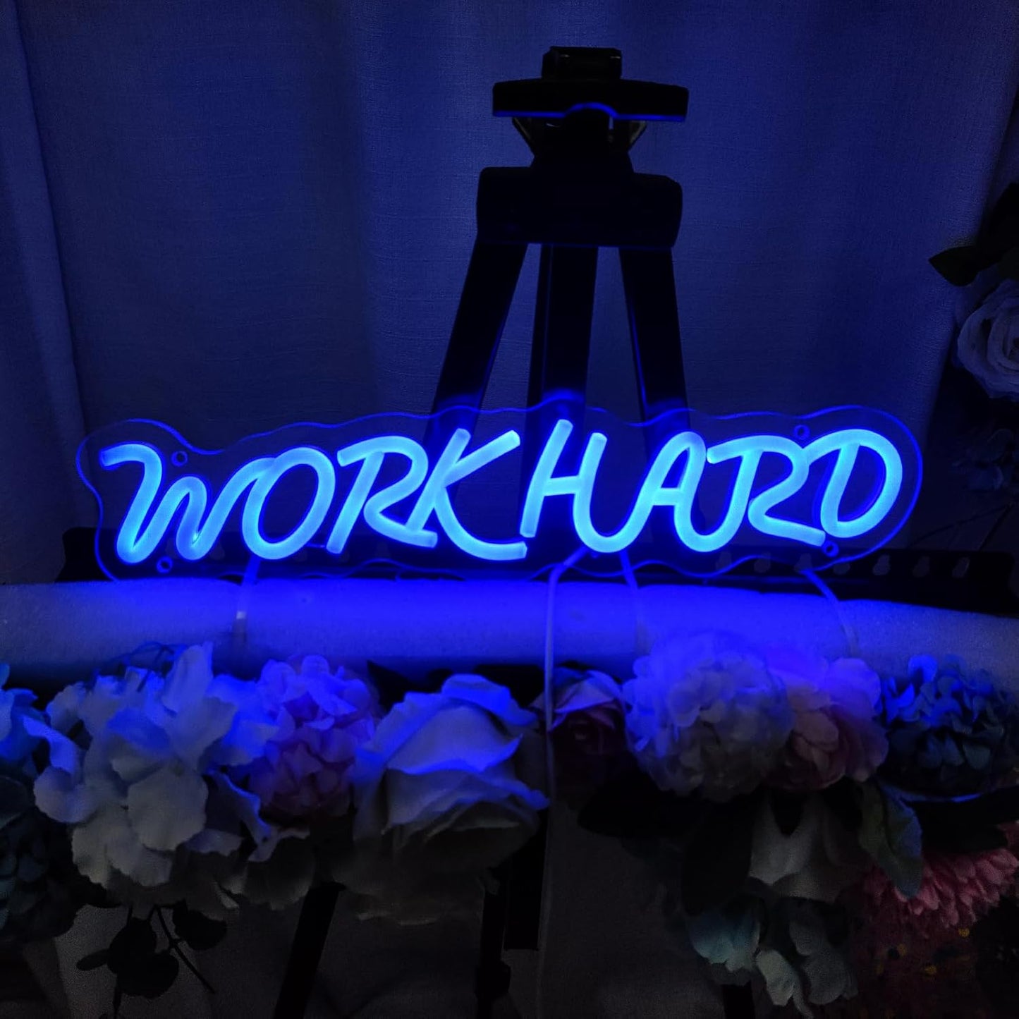 Work Hard Neon Signs for Wall Decor, Neon Light Sign LED Signs for Wall Light Signs Wall Decor for Office Man Cave Beer Bar Pub Restaurant Birthday Party, 15.3" x 3.4"