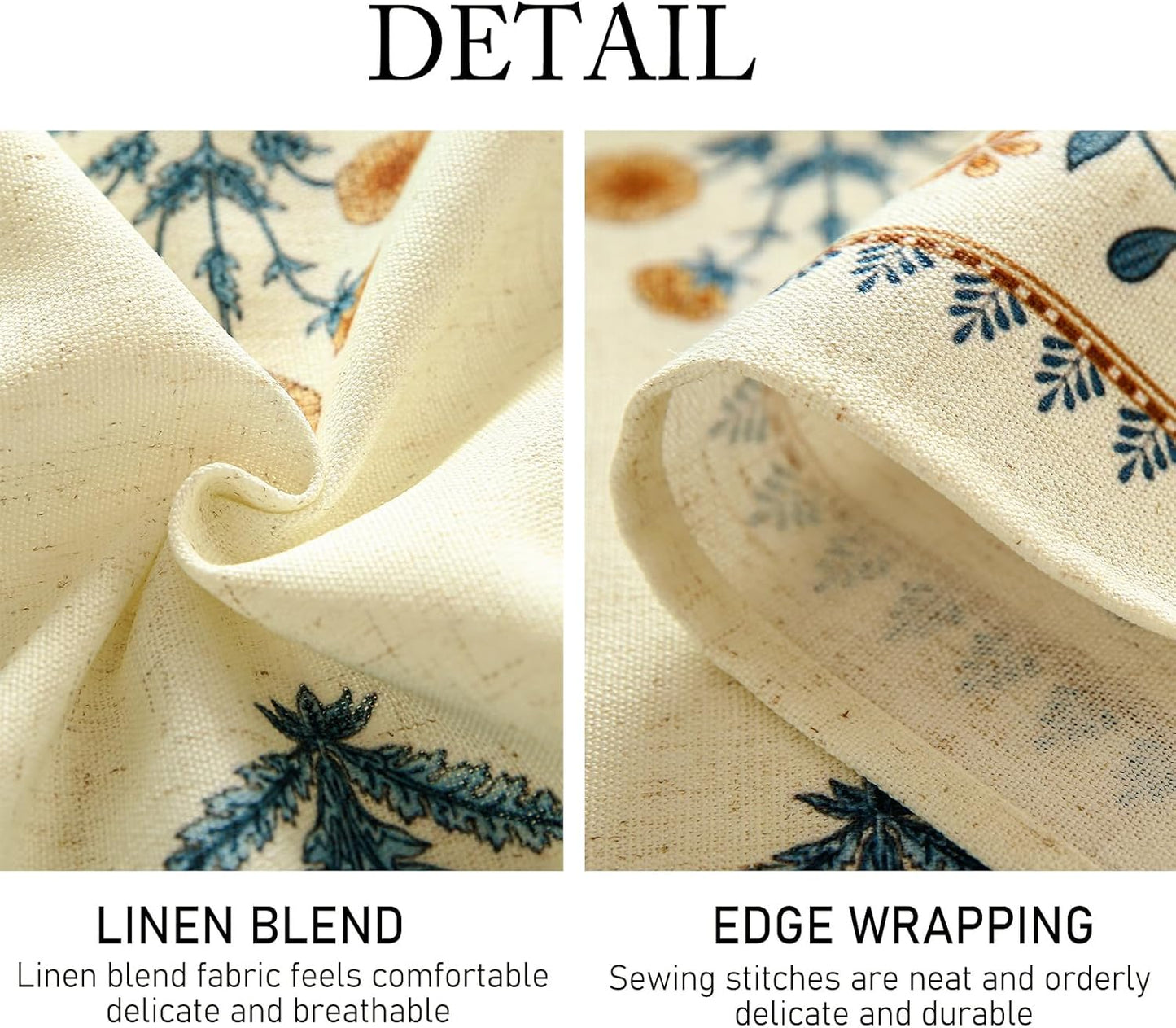 ISAENNE Designer French Pale Yellow Small Round Tablecloth,Linen Floral Table Cloth,Wrinkle Resistant Decor Tablecloths for Dining Thanksgiving Banquet Kitchen Party,Diameter 55"-Estevan A