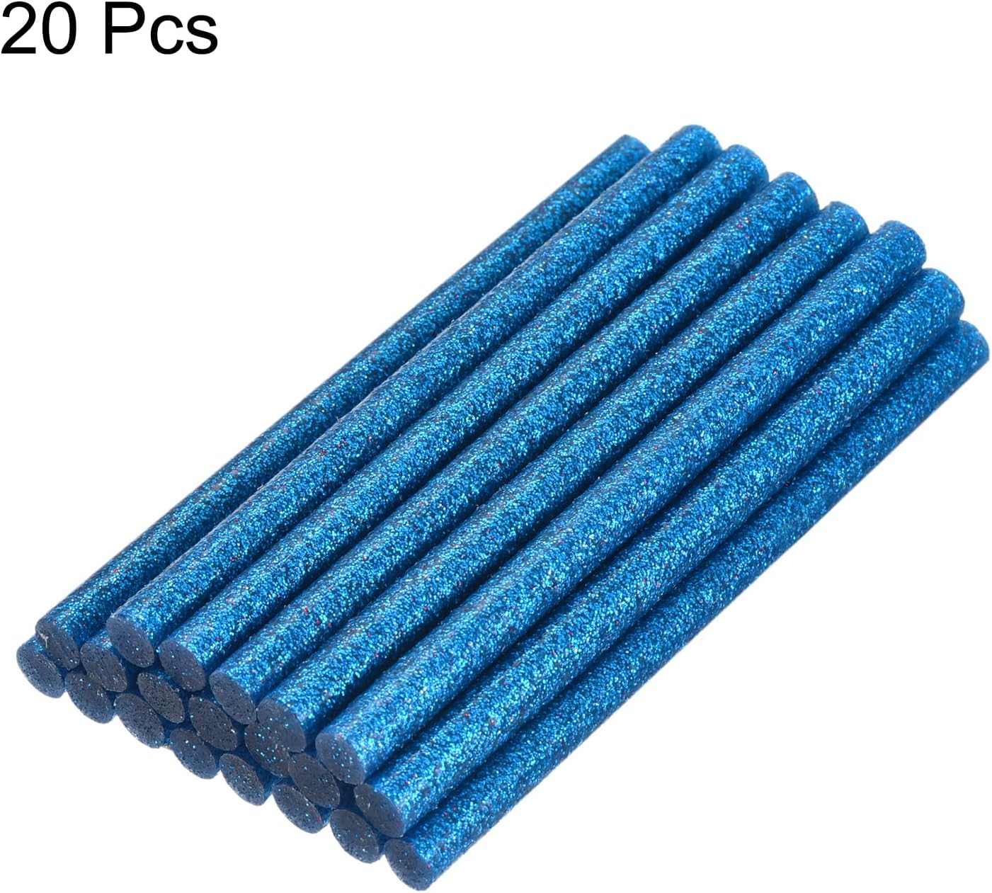 uxcell 20pcs Hot Glue Sticks for Glue Gun 7mm/0.27-inch x 8-inch Mini Hot Melt Adhesive Glue Stick Glitter Bright Blue