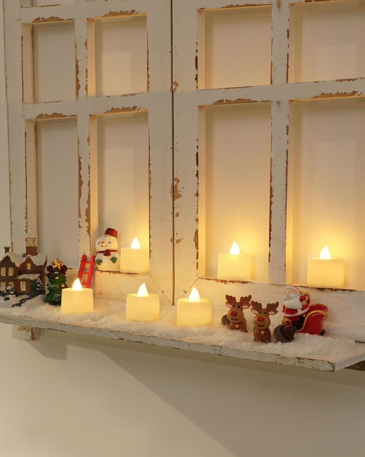 Amagic 50 Pack LED Tea Lights, Flameless Votive Candles, Lasting Electric Fake Small Candles, Battery Operated Tealights Candles for Halloween, Christmas, Home Decor, Wedding, Party, Festival (White)