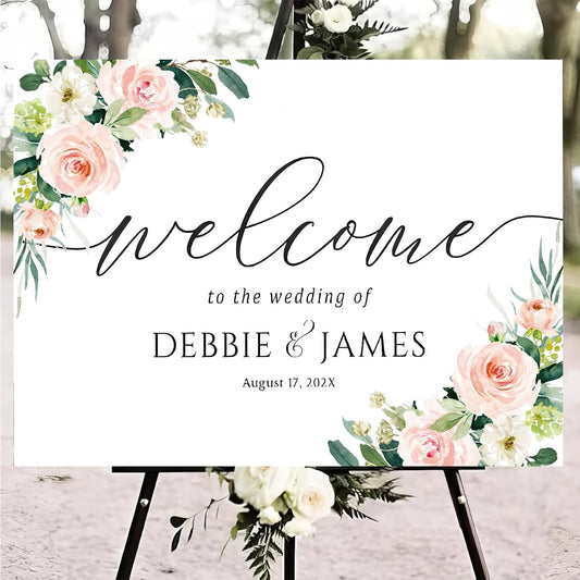 Personalized Wedding Welcome Sign, Welcome To Our Wedding Sign, Blush Pink Wedding Sign, Wedding Welcome Sign, Wedding Sign, Blush Pink Wedding Decor, Blush Pink Wedding Decorations