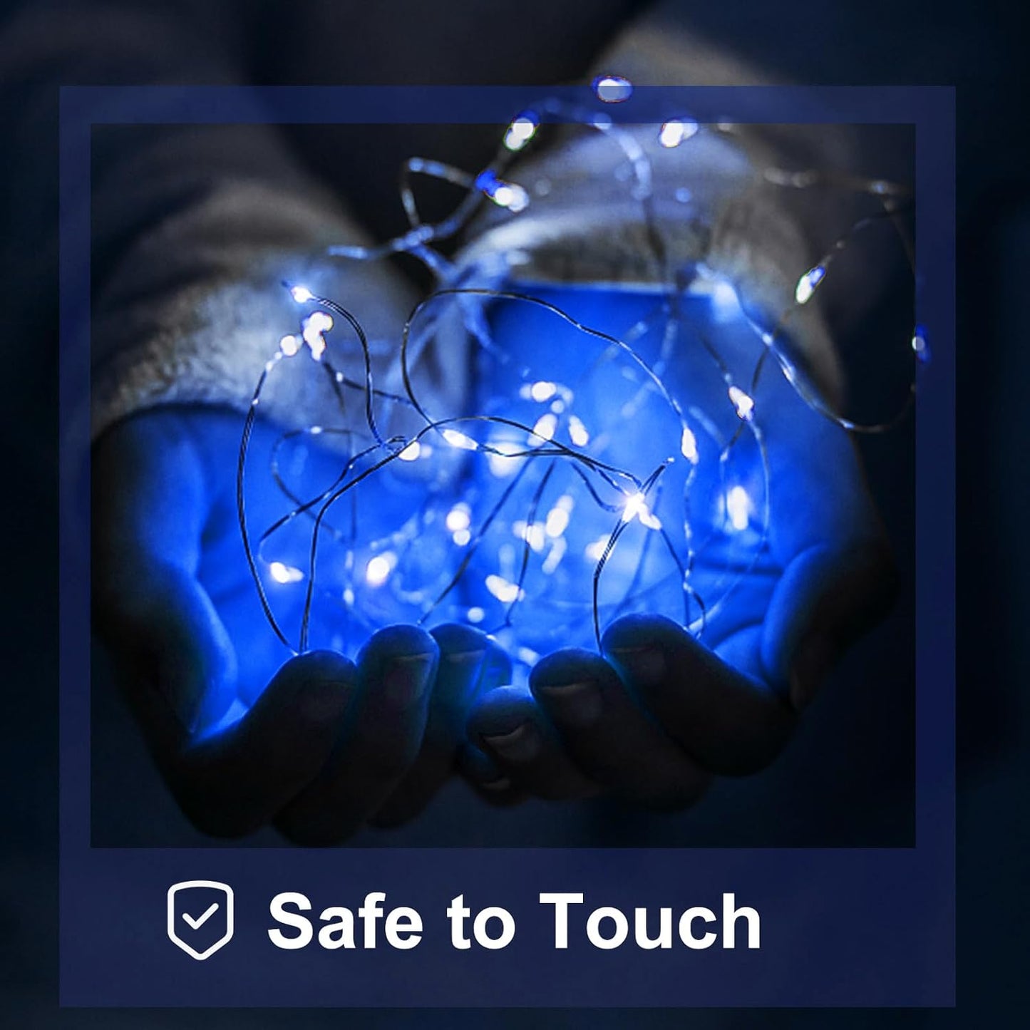 Blue Led Fairy Lights Battery Operated, 12 Pack LED Mini String Lights, 7FT 20LED Silver Wire Firefly Starry Moon Lights for DIY Fairy String Light for Gender Reveal Party Wedding Christmas Decor