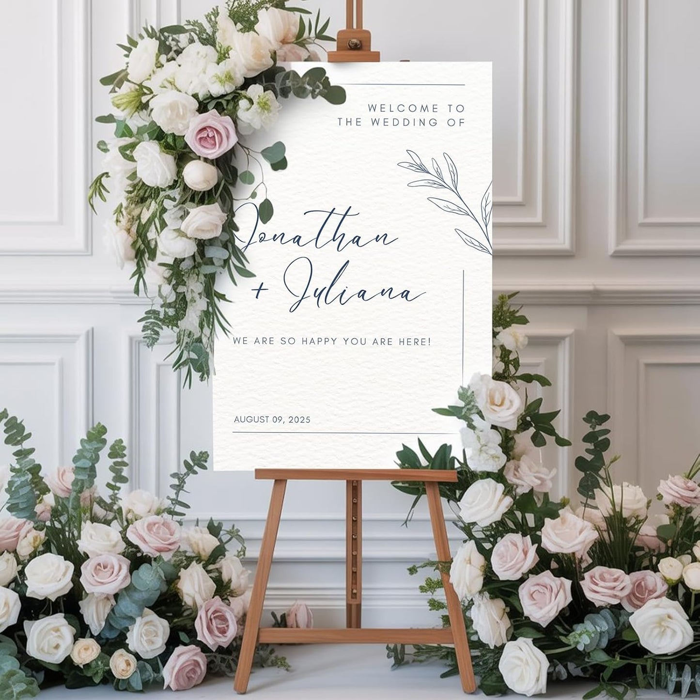 Custom Wedding Welcome Sign for Bridal Party, Engagement, Personalized Welcome to our Weddings Poster, Canvas, Wooden, Unique Reception Signs for Bride & Groom, Celebration Decor