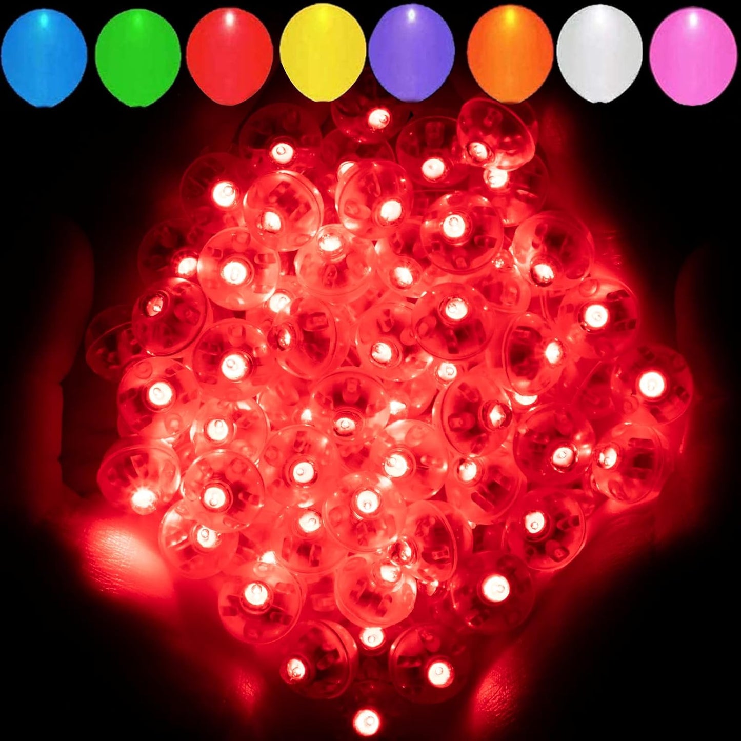 Aogist 50pcs Red Balloon Lights,Long Standby Time Waterproof Mini Light,Battery Powered,Round LED Ball Lamp for Latex Balloon Paper Lantern Party Wedding Festival Christmas Halloween Decorative
