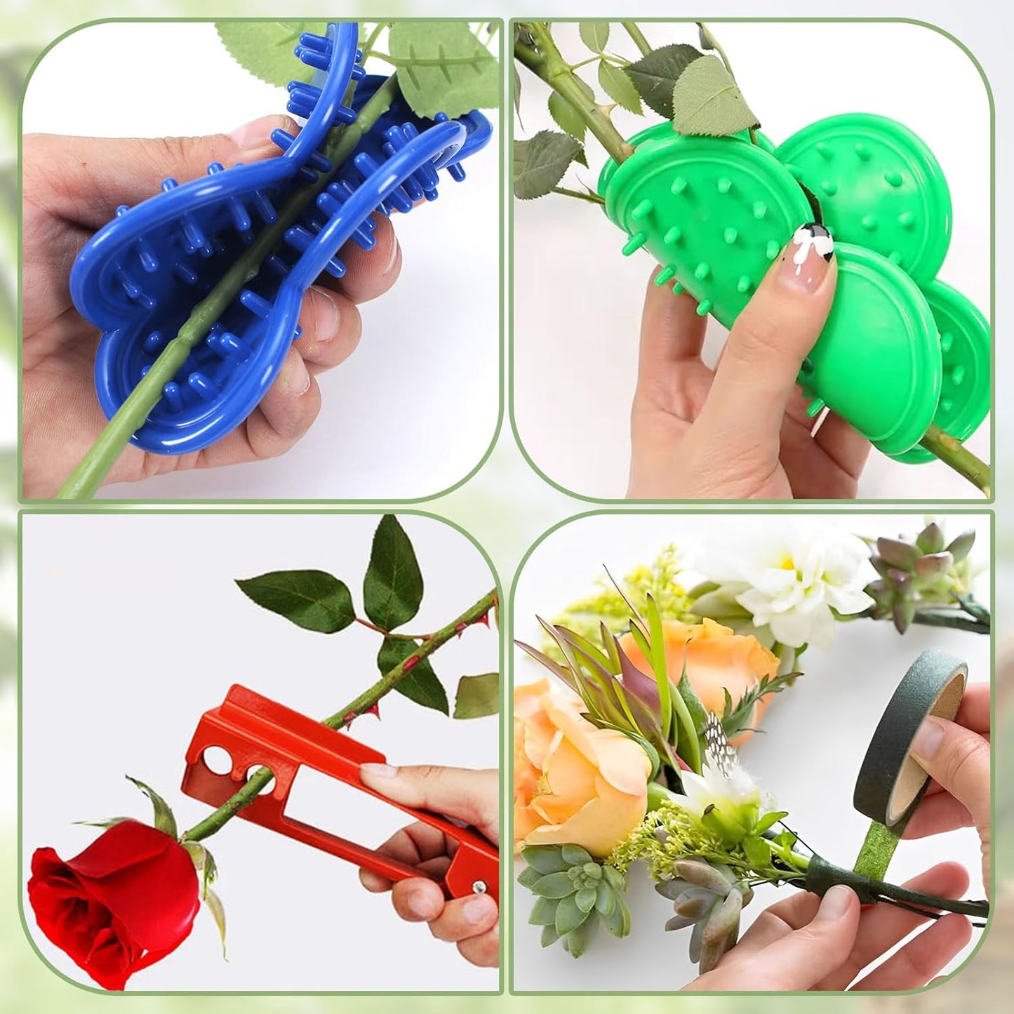 50Pcs 16.5" Kraft Paper Bouquet Bags with Handle, Florist Gift Wrapping Supplies Kit Includes Decorative Lace Ribbon, Floral Tape, Shears for Flower Arranging, Wedding, Party Decor