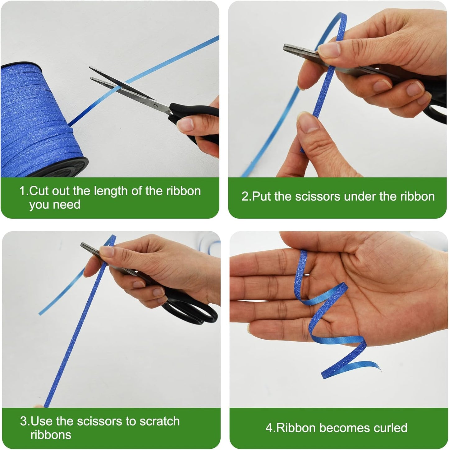 BEISHIDA 500 Yards Dark Green Glitter Ribbon Curling Crimped, Glitter Ribbon Balloon String Shiny for Gift Wrapping Ribbon for Birthday Party Festival Art Craft Decor Florist Flowers Decoration