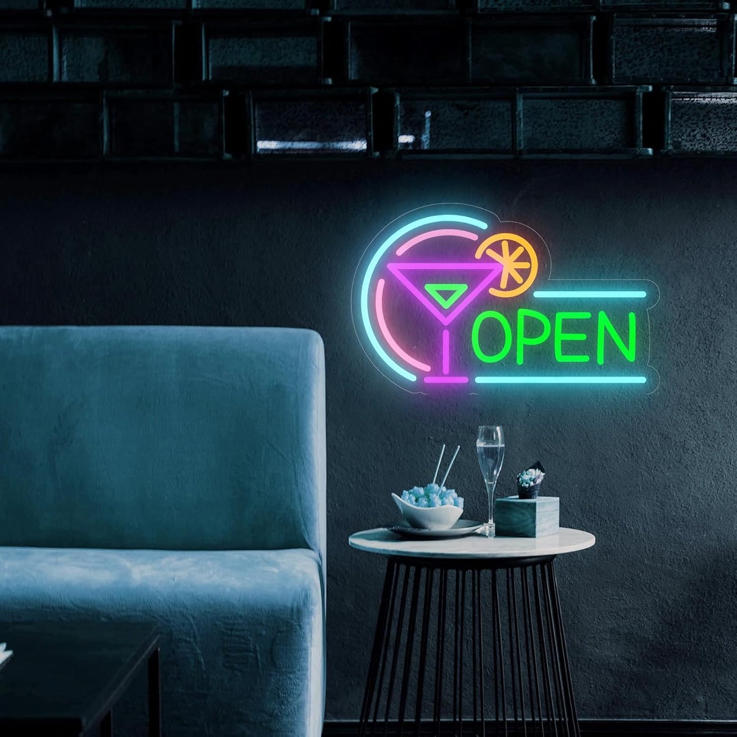 Open Neon Signs for Business, USB Dimmable Cocktails Neon Light for Beer Bar Pub Coffee Home Man Cave Stores Hotel Party Window Wall Decor