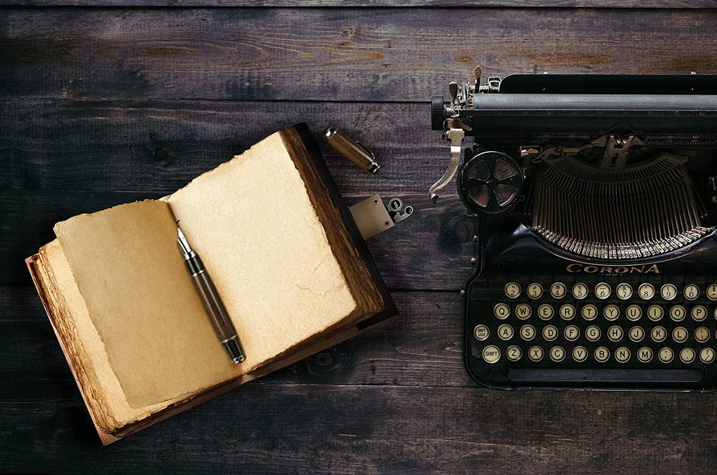 cuero 3 Moon Blue Lapiz Embossed Vintage Leather Journal for Men & Women - 176 Pages, Antique Handmade Deckle Edge Vintage Paper, Leather Journal Writing Notebook Dairy Gift(10 inch by 13 inch, Black)