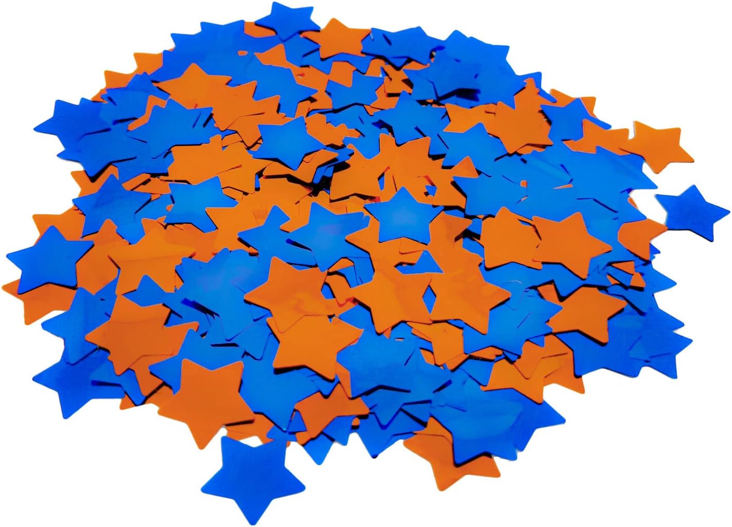 Blue and Orange Foil Confetti, Stars Foil Glitter Table Confetti, Sparkling for Birthday Wedding Party Decoration (1.5 cm, 1.76 OZ)