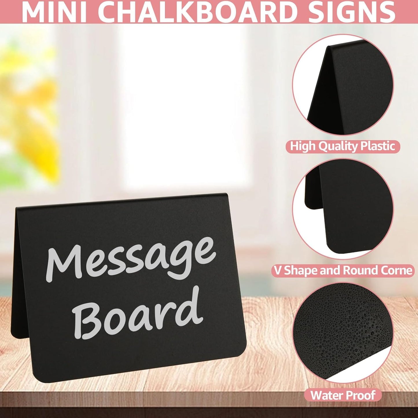 40 Pack Mini Chalkboard Signs for Food, 4x3 Inches Small Chalkboard Sign with 4 Cleaning Cloth, Small Reserved Tables Sign for Wedding Party Buffet Bakery Table Signs