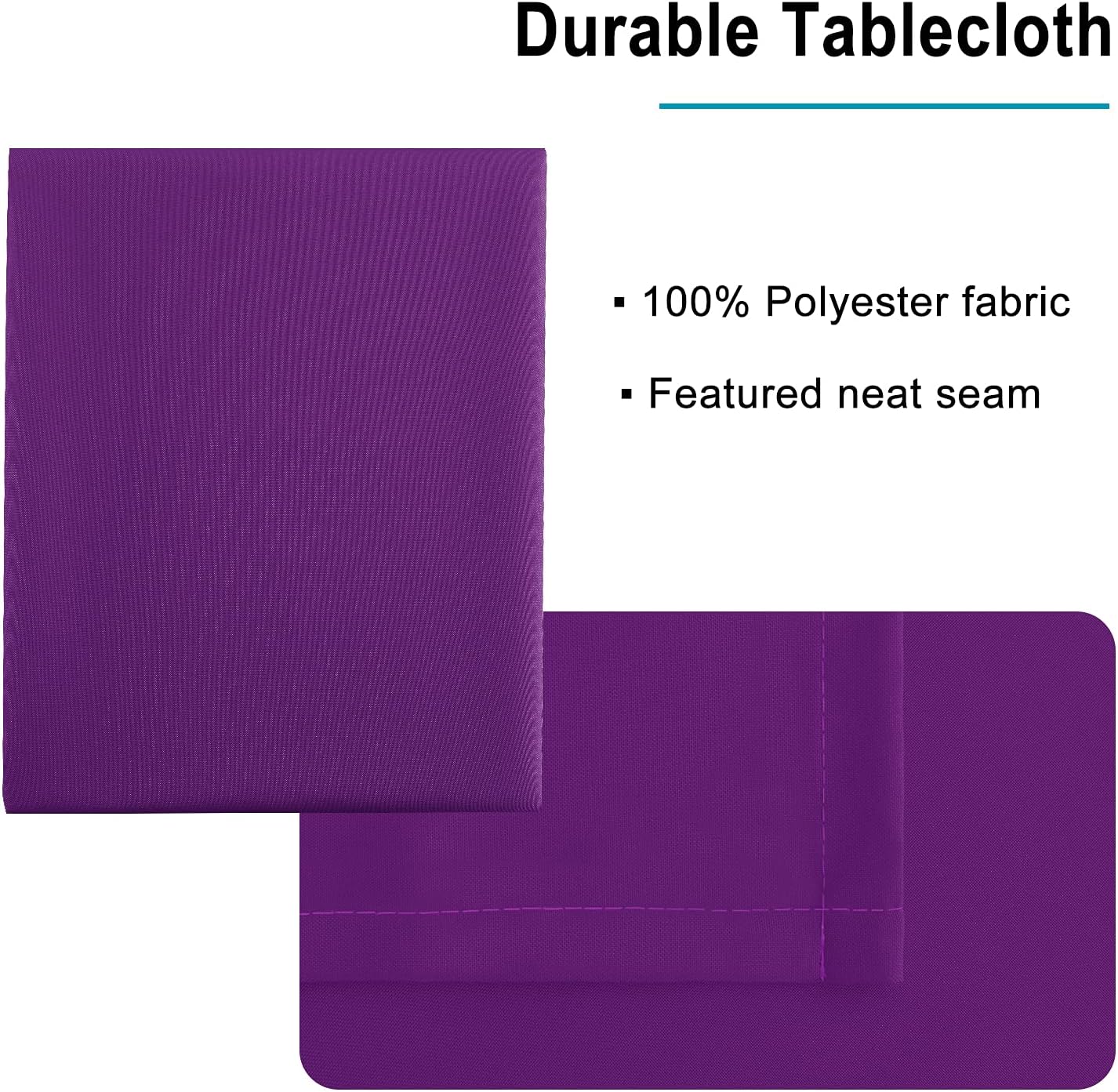 Hiasan Royal Purple Tablecloth for Rectangle Tables - Waterproof and Spillproof Washable Fabric Table Cloth for Dining Room Kitchen Party, 60 x 102 Inch