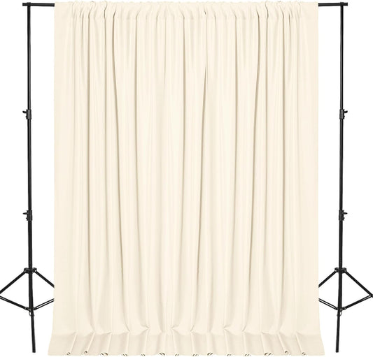 DWCN 10x8 FT Champagne Backdrop Curtains for Parties, Photography Backdrop Drapes with Rod Pockets for Wedding Decorations Stage Birthday Family Gatherings, 2 Panels 5ft x 8ft