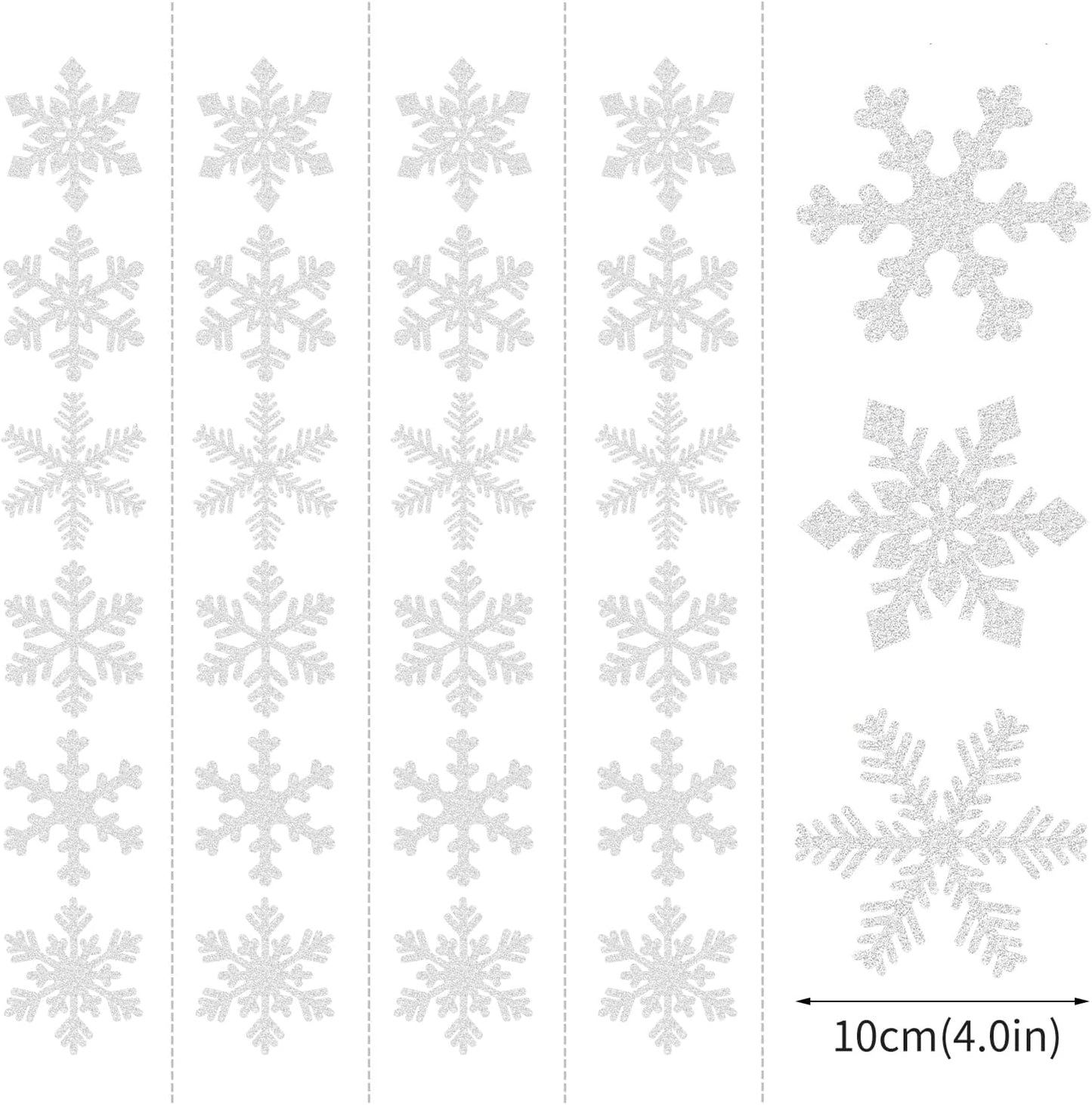 Snowflake Snow White-Silver Christmas Party-Decorations Garland - 6pcs Winter Girl Frozen Birthday New Year Hanging Decoration Streamers Banner, Wonderland Party Supplies Decor Panduola