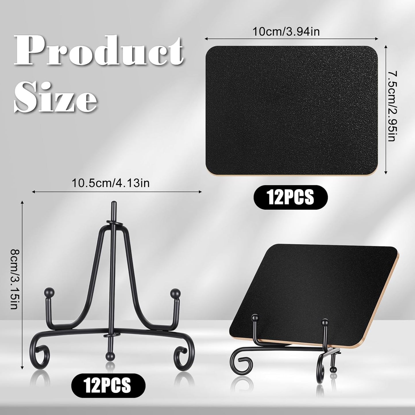 12 Pcs Mini Chalkboard Signs for Food Labels 4"x3"Small Chalkboards-Label with Metal Stand Buffet Food-Signs for Party Mini Chalkboard Signs with Stand for Party Bakery