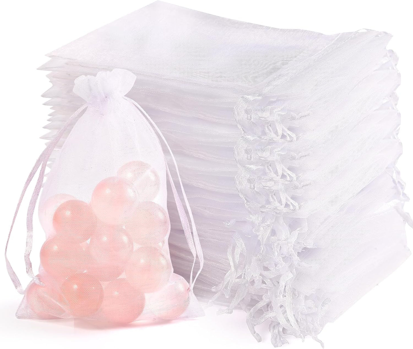EdgeXcel 120pcs Organza Bags for Small Gift 4x6 Inch - Premium Mesh Bag Drawstring for Wedding Party Favors, Jewelry, Candy, Business Packaging Supplies - Durable & Scent-Free