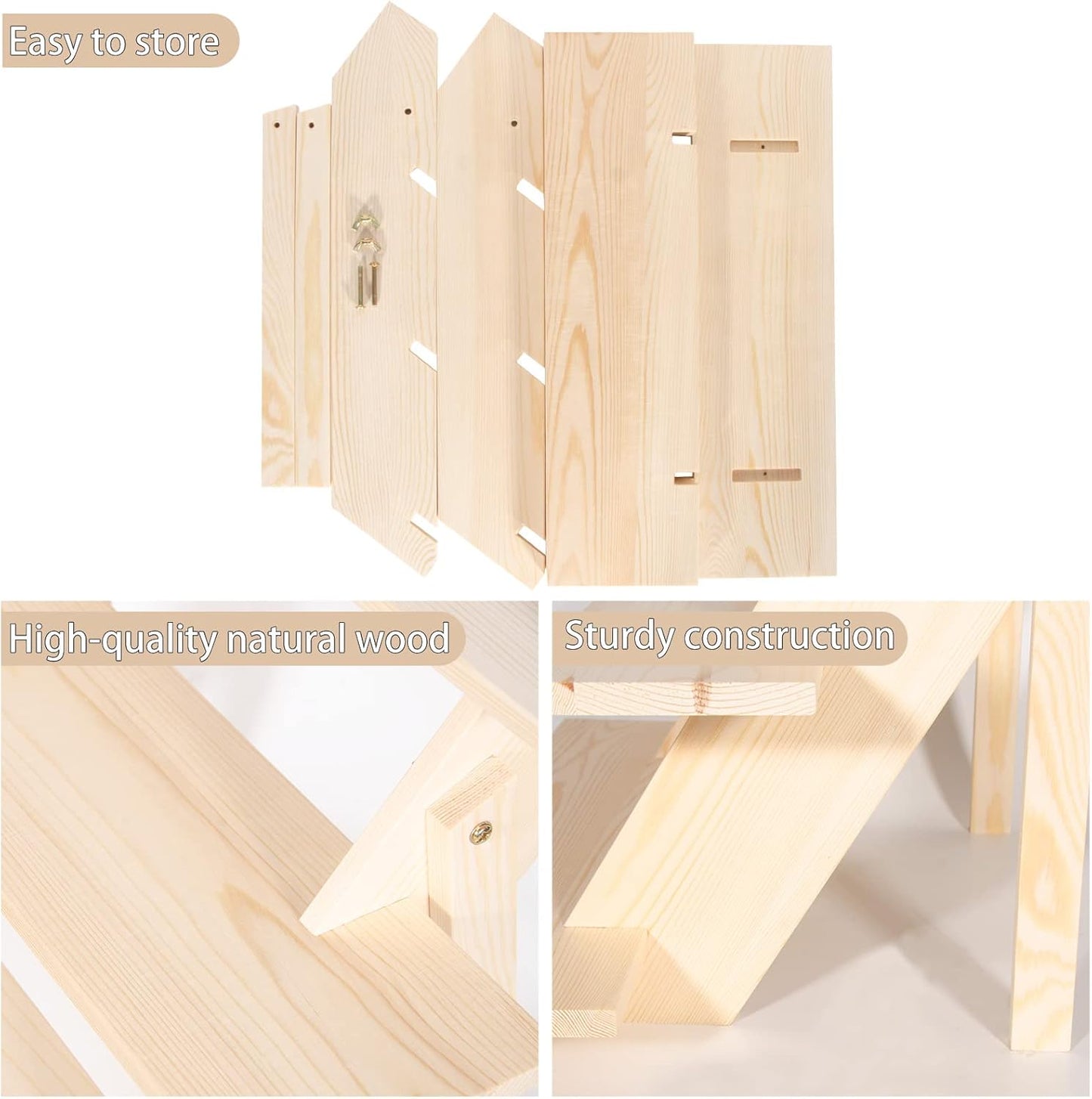 ZYP 4 Tier Wood Cupcake Display Stand,Retail Cookie Display Riser,Rustic Tiered Table Display Stand for Vendors Home Wedding Party,Nature