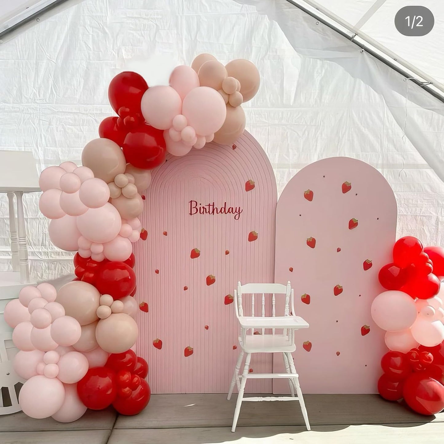 Light Pink and Red Balloons, Pink and Red Balloons, Red and White Polka Dot Balloon for Birthday Girl Woman Baby Shower Strawberry Valentine Theme Party Wedding Bridal Shower Mother's Day Decorations