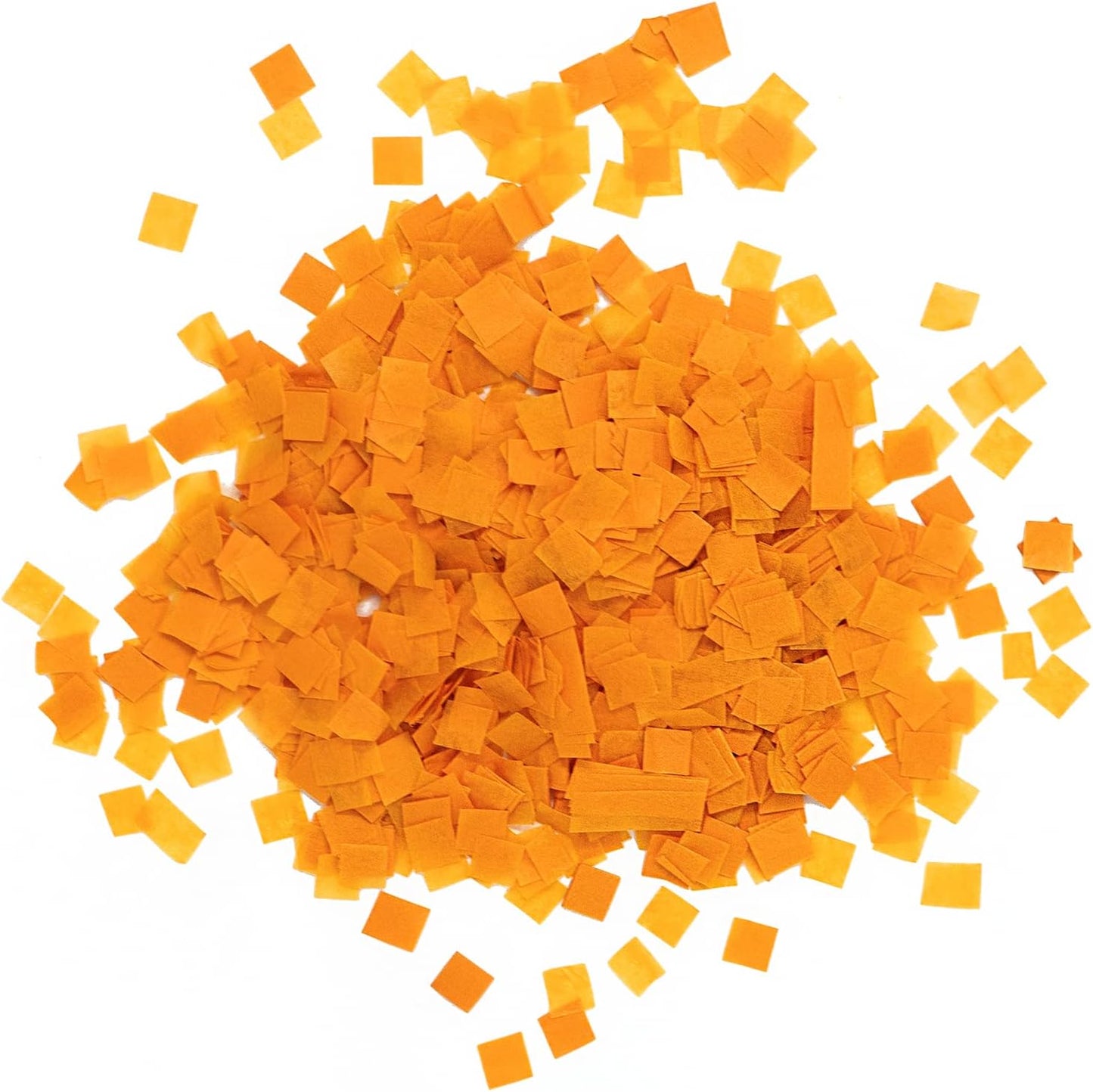 Biodegradable Tissue Confetti Squares, Orange Color – Ultimate Confetti Fluttering Tissue Paper Squares for Confeti Cannon and Launcher Use, Table Decorations, and More (20 Handfuls per Bag, 1 lb)
