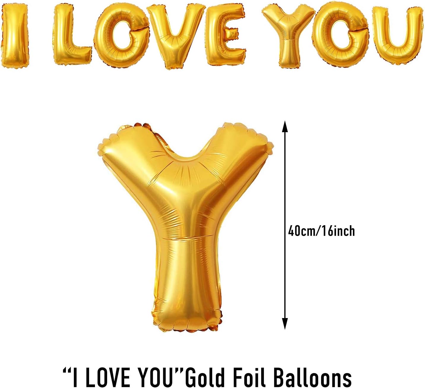 Rainmae I Love You Gold Balloons and Heart Balloons Kit with 1000 Pcs Dark-Red Silk Rose Petals Romantic Flower Decoration Love-Bear Red Heart Balloons for Valentine Day Wedding Party Decorations