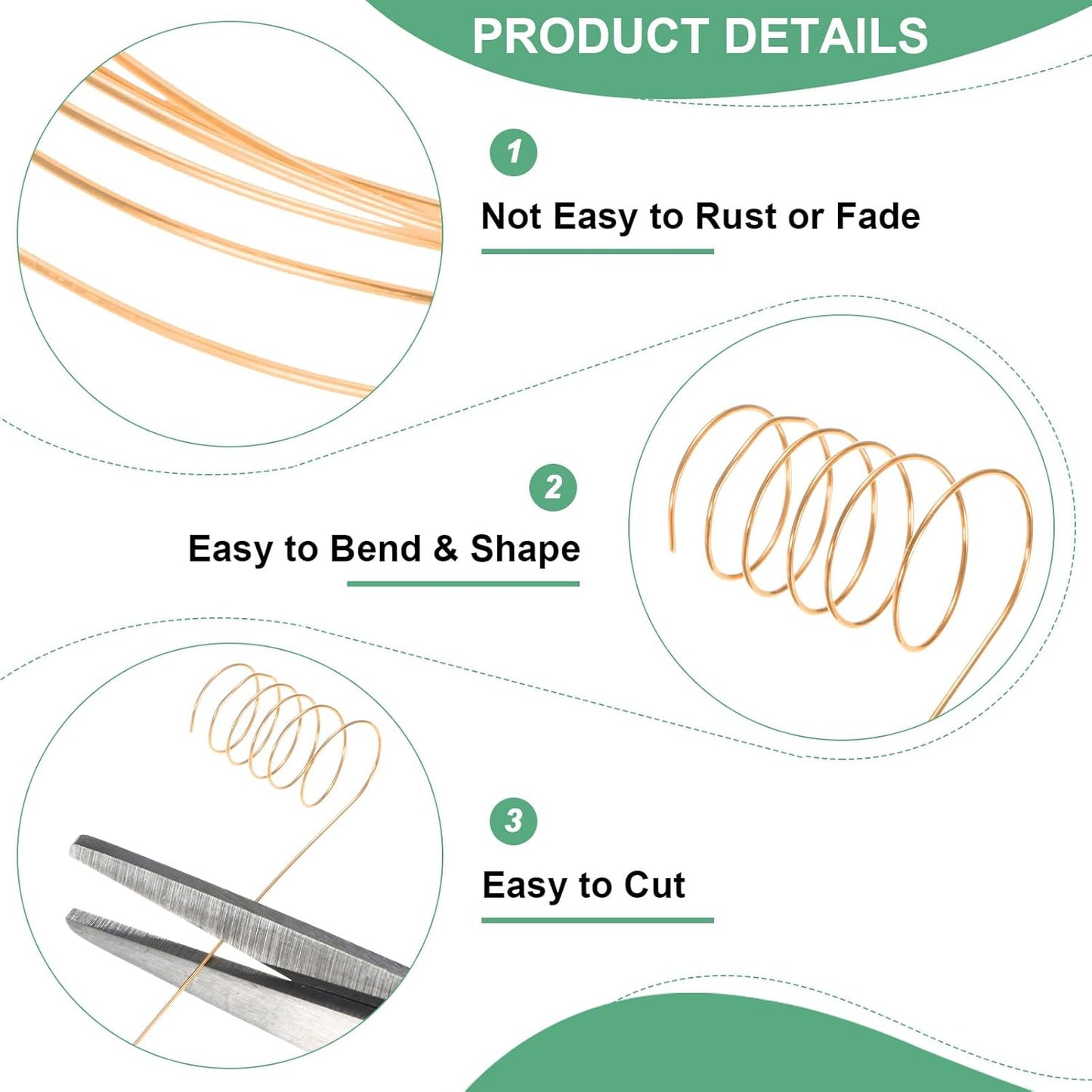 0.3 mm/28 Gauge Copper Wire for Jewelry Making, 49.2FT Copper Beading Craft Wire for Jewelry/Weaving/DIY Crafting/Planting, Color-Retaining [15M, Copper Tone]