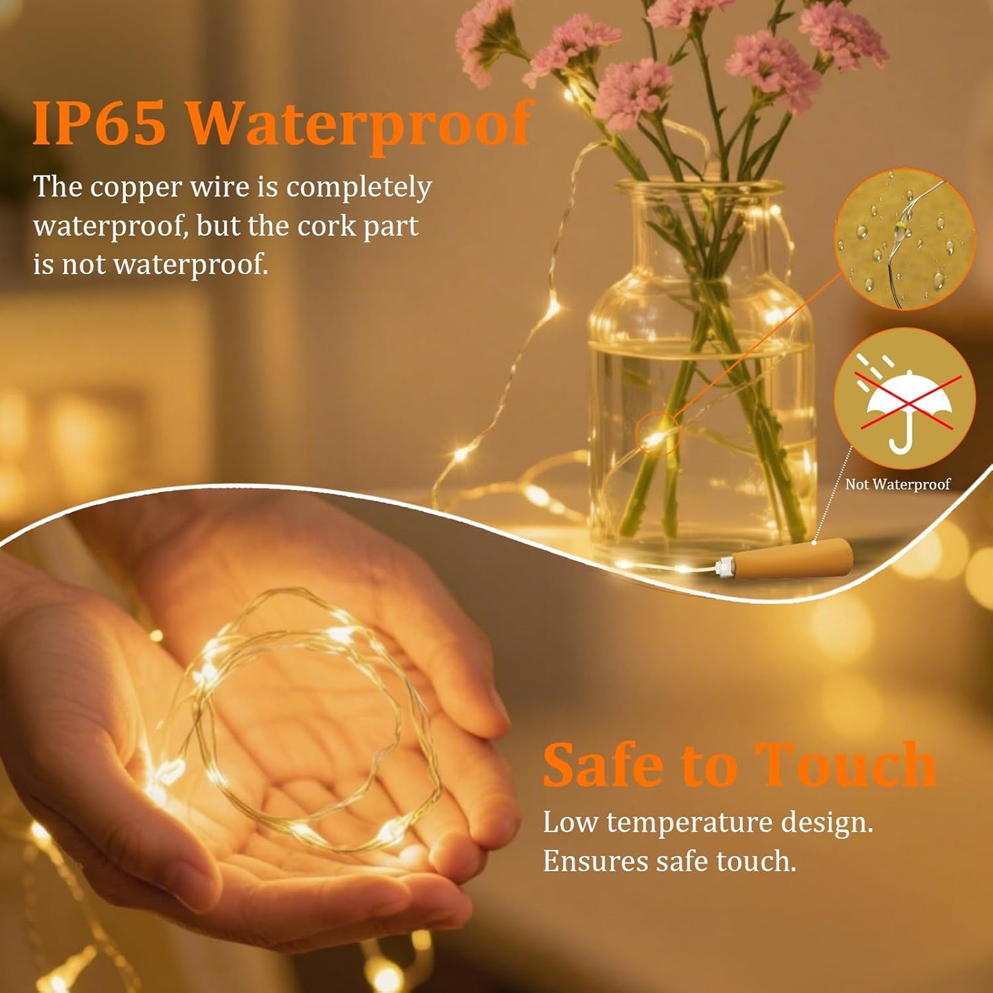 PChero USB Rechargeable Wine Bottle Lights with Cork & Remote Timer, 6 Pack 20 LED 6.6 ft Fairy String Lights for DIY Party Wedding Christmas Halloween Festival Bar Decoration