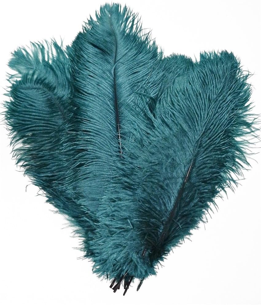 KOLIGHT 40pcs 12''~14''(30~35cm) Natural Ostrich Feathers for DIY Home Wedding Party Office Decoration (Teal)