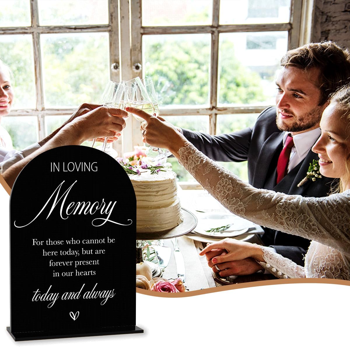 Black In Loving Memory Wedding Sign, In Memory Wedding Sign for Engagement Bridal Shower Decor fo Ceremony Reception, Weddings Acrylic Sign
