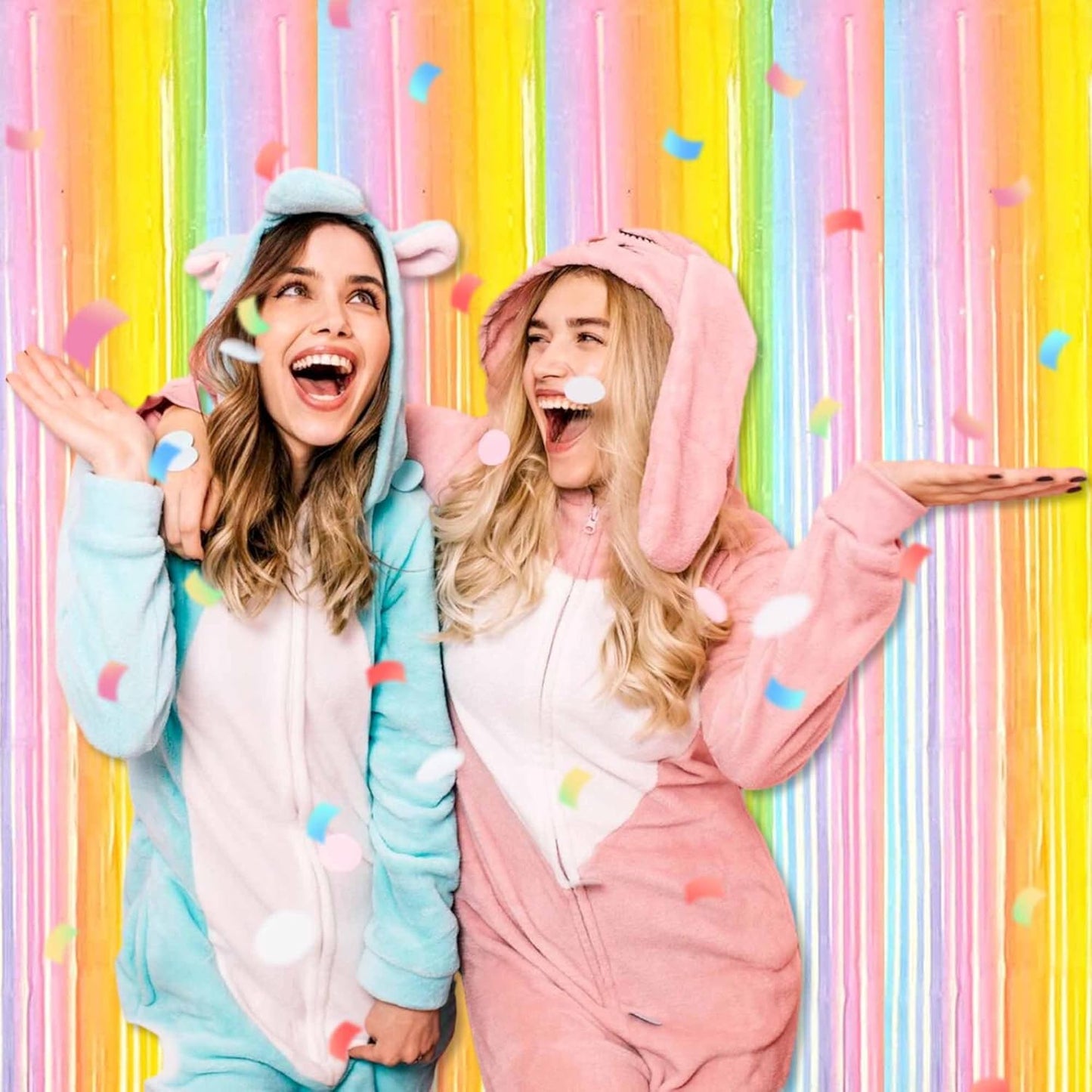 6 Pack Rainbow A Foil Fringe Curtains Backdrop, 3.28 x 8.2 Ft Metallic Streamers Tinsel Curtains Background for Photo Booth, Birthday, Weddings, Carnivals, Graduation, Themed Party Decorations