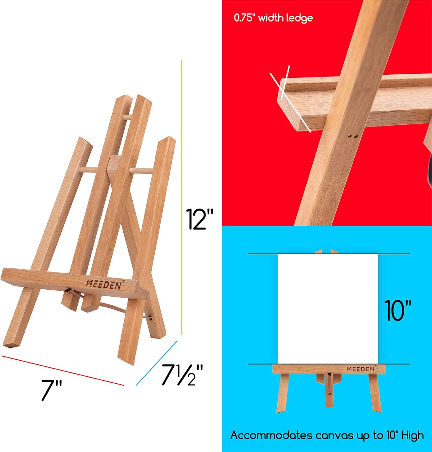 MEEDEN 12 Inch Small Tabletop Easel: 12 Pack Beech Wood Easel for Painting - Display Table Top Easel Canvas Stand for Painting Sign