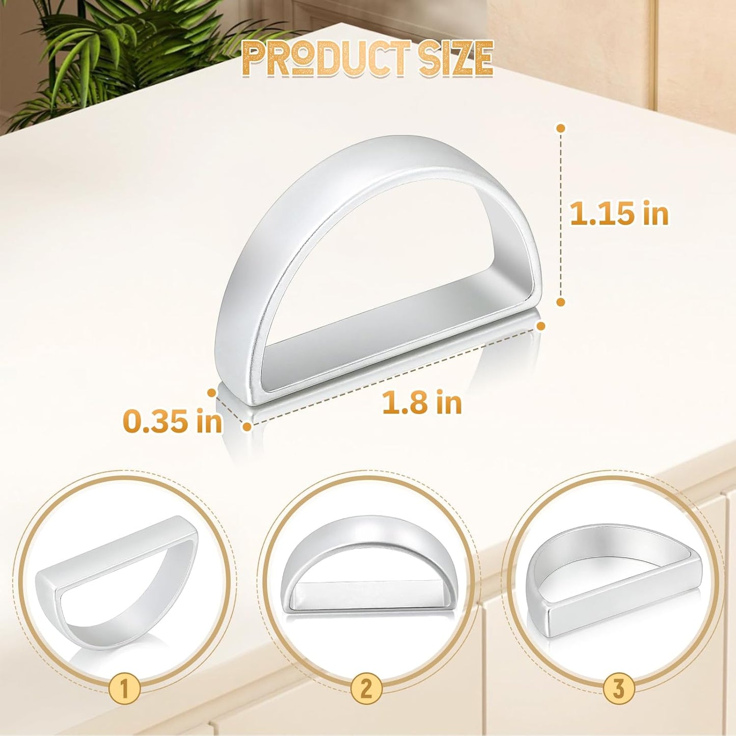 KPOSIYA Napkin Rings Set of 12, Metal Silver Napkin Rings Bulk for Table Settings, D-Shape Napkin Holders Rings for Dinner Table Decor, Easter, Fall,Thanksgiving, Christmas, Party,（Silver 12 pcs）