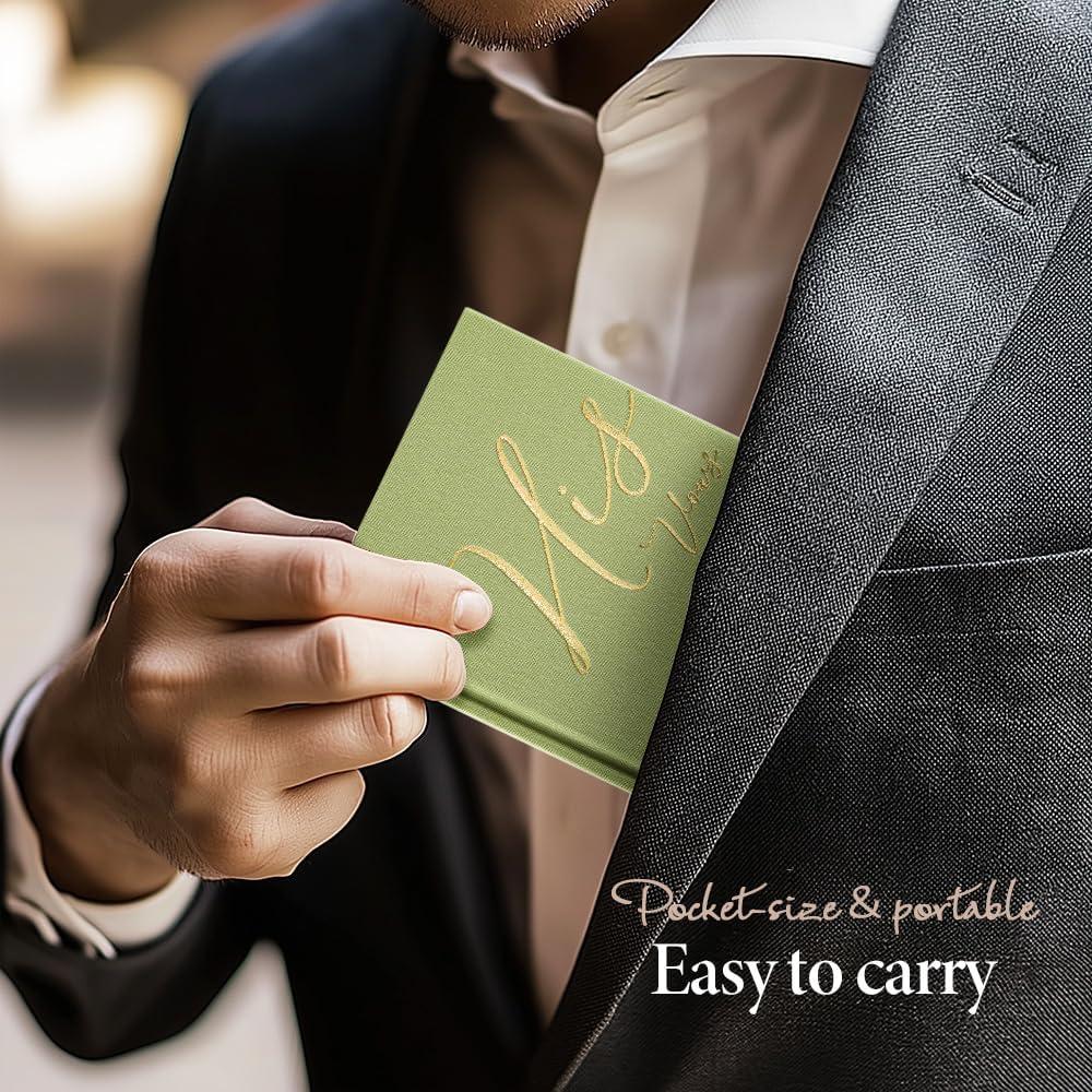 Vow Books His and Hers 2 Pack - 6 x 4 Inch Linen Hardcover Wedding Vow Books with Gold Foil Lettering & Bookmark, Wedding Ceremony Keepsake for Bride and Groom-His and Her Engagement Gift, 48 Pages