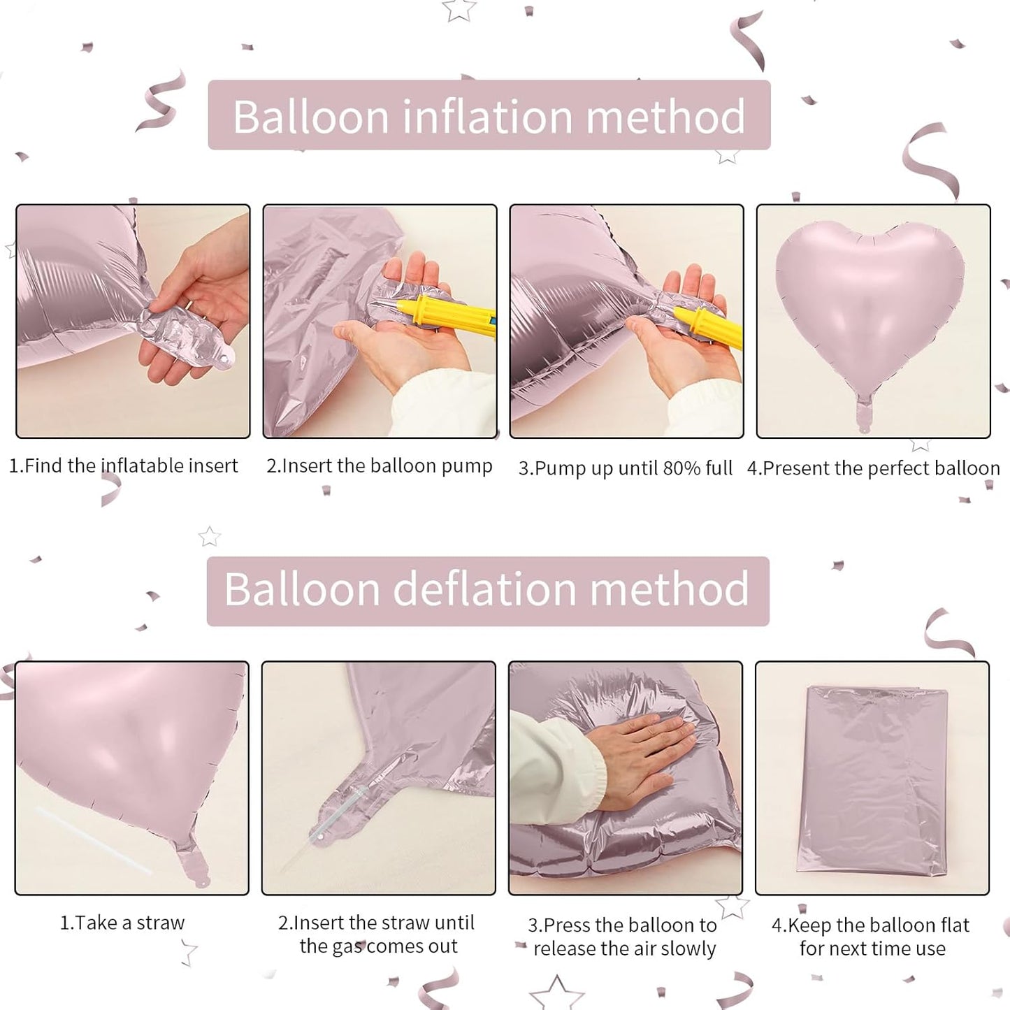 Pink Blue Heart Balloons, 18 Inch Pastel Blue Pink Foil Balloons, 18 Inch Light Pink and Blue Heart Shape Balloon for Girls Boys Birthday Baby Shower Gender Reveal Party Decorations