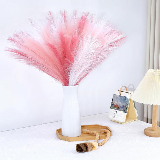 Pink Pampas Grass Decor 30 Pcs 21.7 Inch Faux Pampas Grass Bulk Artificial Dried Flowers Small Vase Filler Pompas Grass.