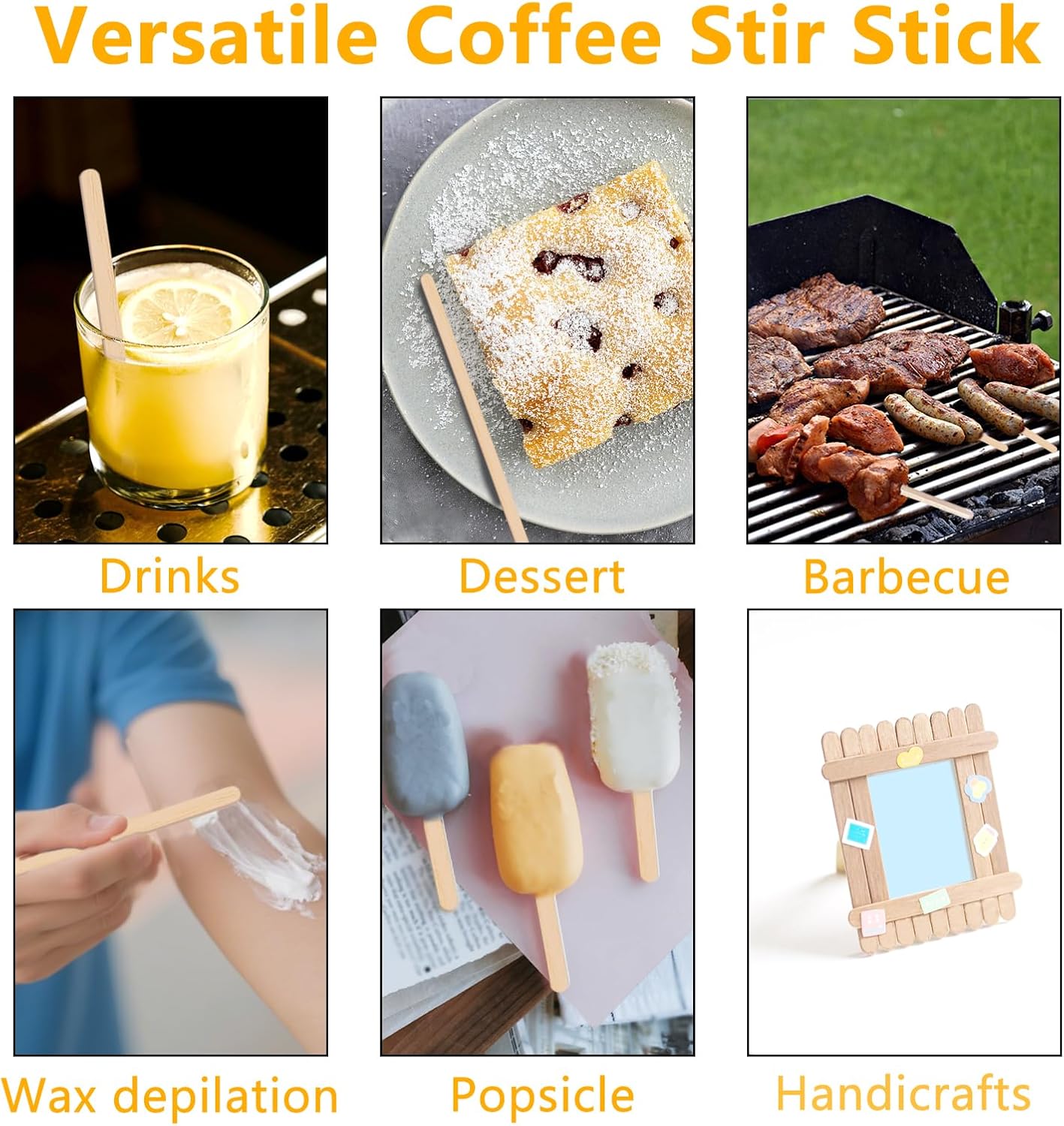 110 Pack Birch Wood Coffee Stirrers, 7.5 Inch Sturdy Coffee Stir Sticks, Smooth Round Ends, Splinter-Free Disposable Stir Sticks for Coffee, Cocktails, Office, Home Use