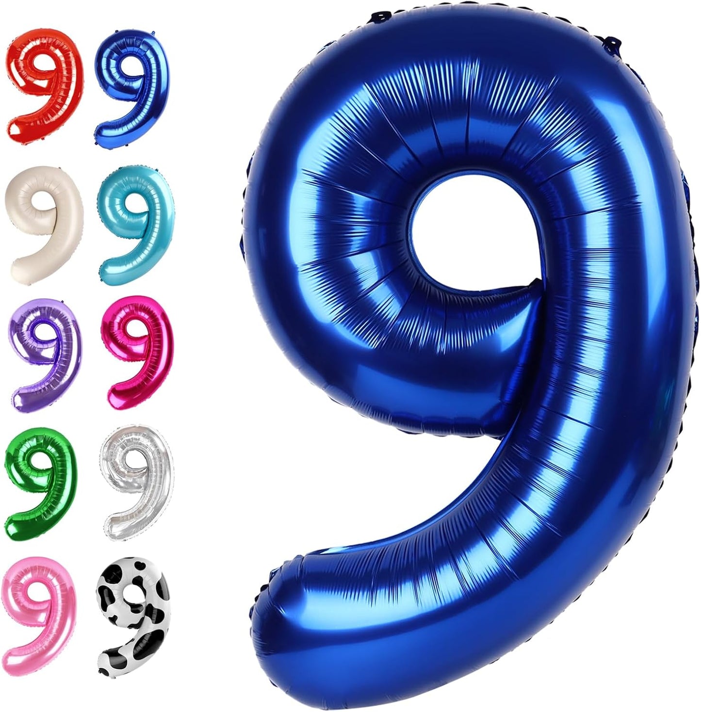 Big Night Blue 40 Inch 9 Balloon Number, Jumbo Giant 9th 19 29 39 49 99 Birthday Party Decorations, Large Night Blue Foil Balloons Anniversary Birthday Party Engagement Decorations