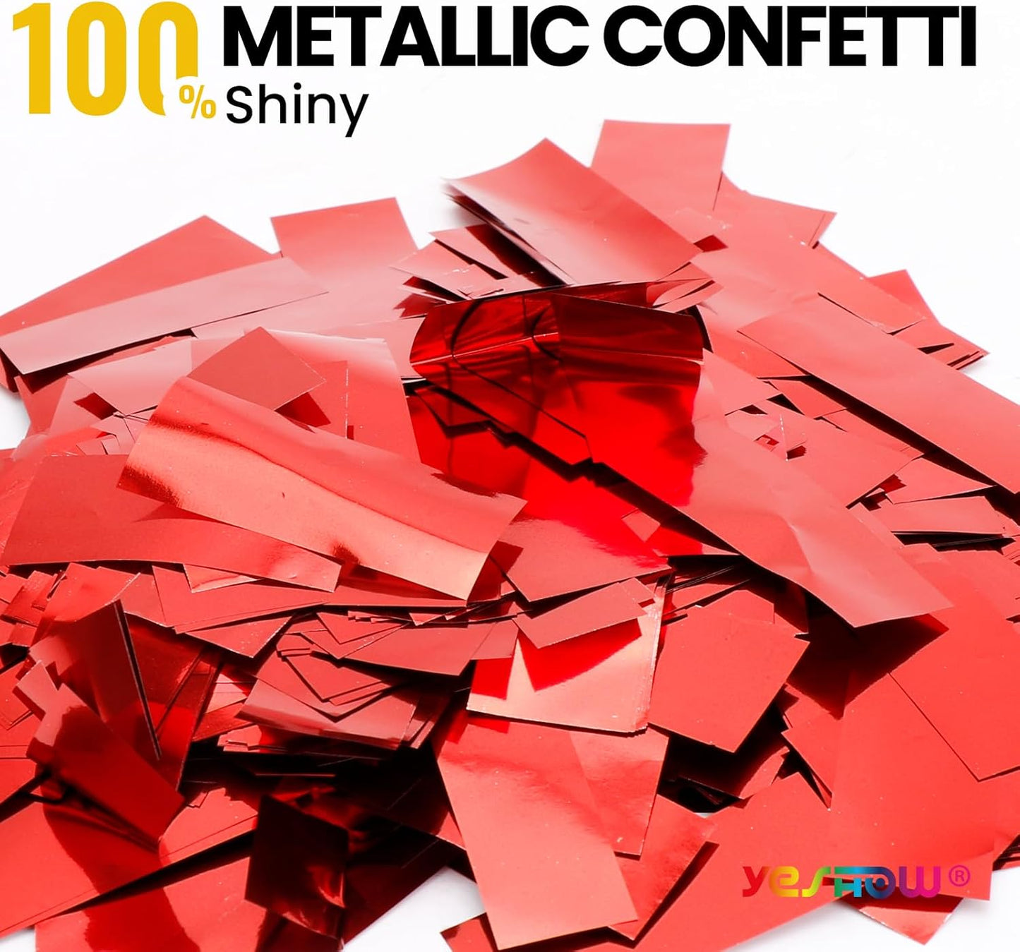 Confetti Cannon Party Poppers Shooters Red,YESHOW Confetti Bomb Blaster(6 pack) for Birthday Christmas New Year’s Eve Wedding Graduation