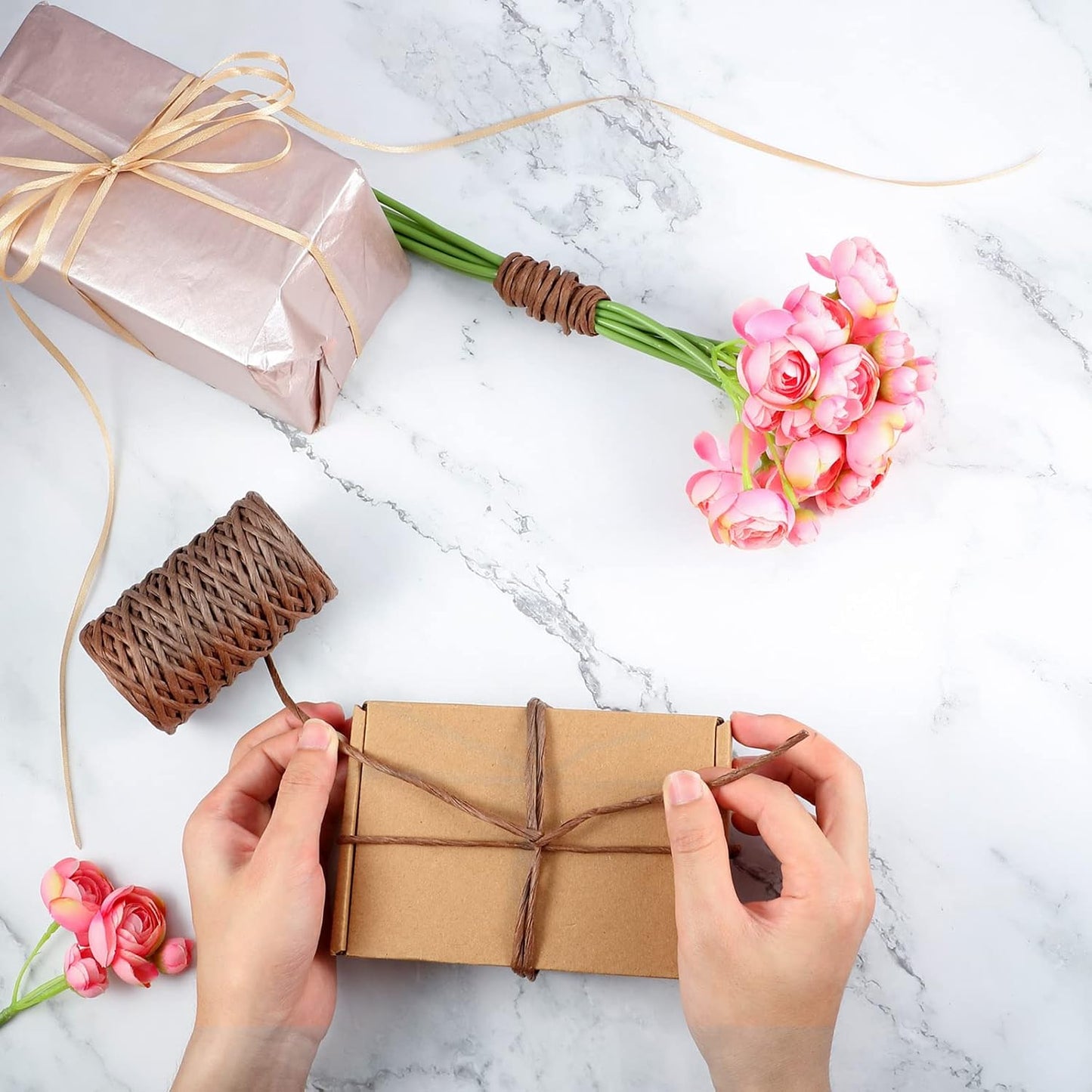 65 Feet Floral Wire Rustic Vine Bind Wire for Craft Wrapping Flower Bouquets(1 Roll,Dark Brown)