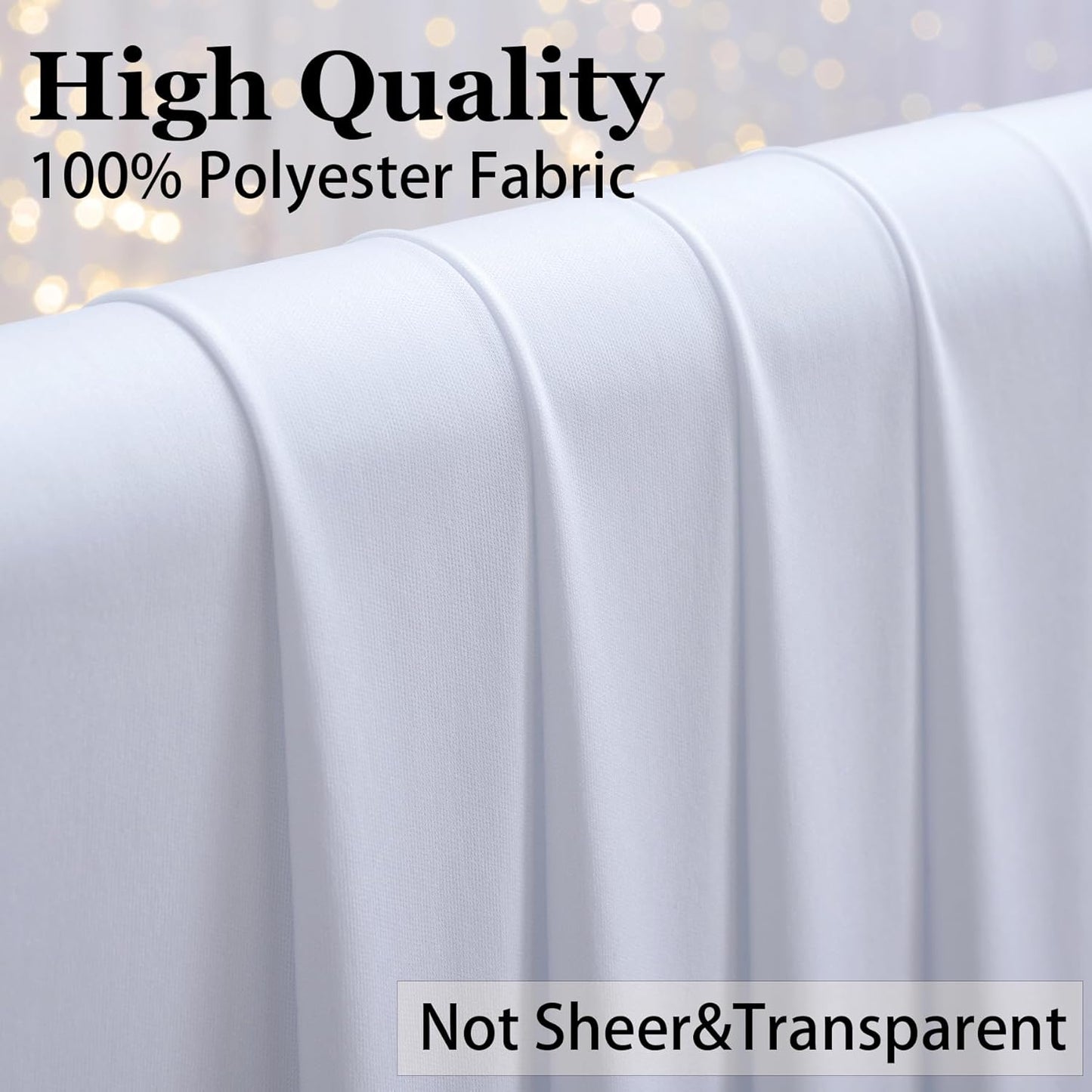 40×14 ft White Wrinkle Free Backdrop Curtain, Soft Silky Polyester Wedding Drapes 8 Panels 14ft Height Photo Backdrop Curtains for Parties Birthday Baby Shower Photography Background Cloth