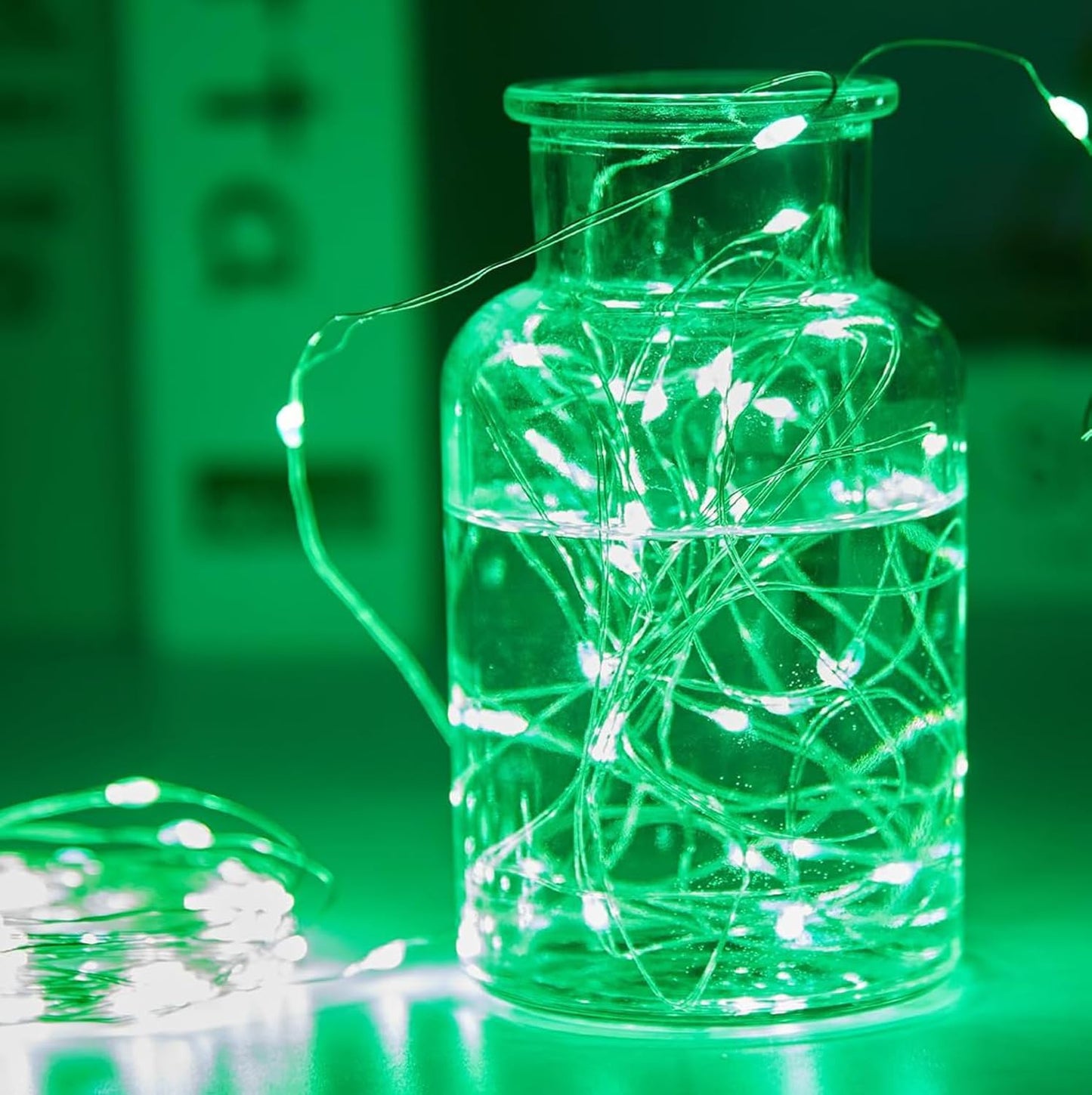 24 Pack LED Fairy Lights Battery Operated 7Ft 20Led Mini String Lights Waterproof Christmas for Mason Jars Bedroom DIY Party Wedding Christmas Decor Green