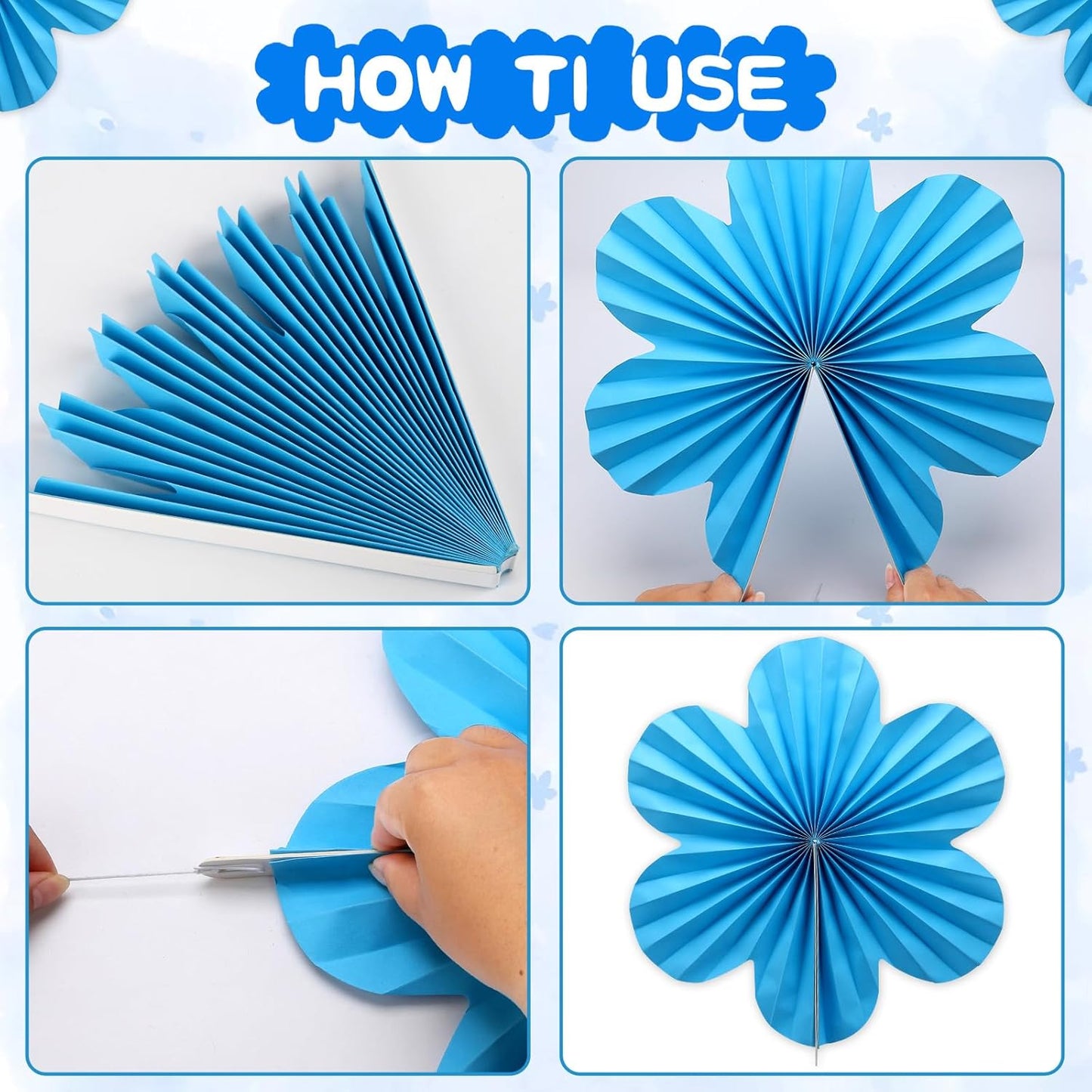 BestoFun 12 PCS Paper Flowers Fans Mexican Party Decorations Paper Flowers Decorations for Wall Girl Groovy Birthday Baby Shower Wedding Bachelorette Room Hanging Décor