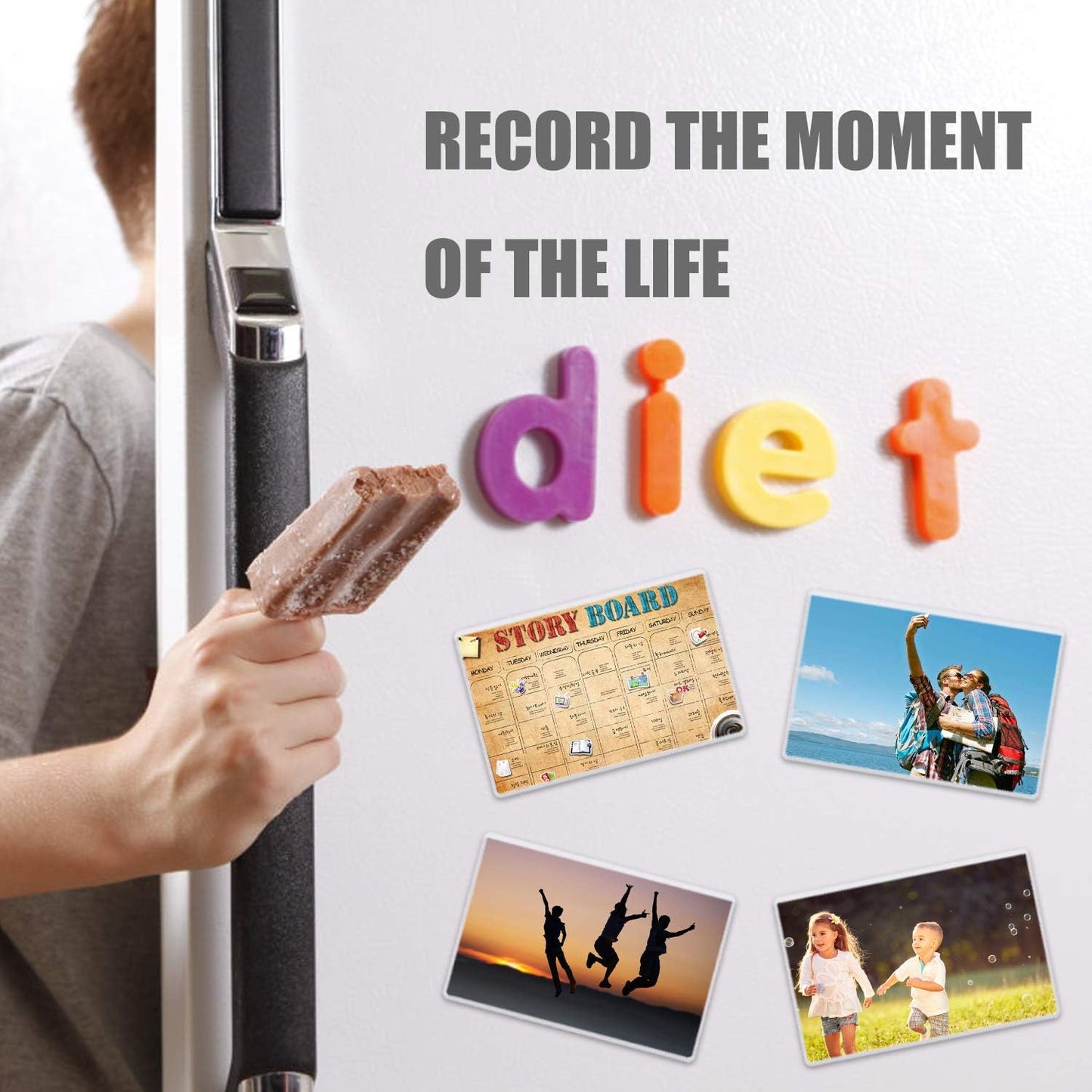 Magicfly Pack of 15 Magnetic Picture Frame with Clear Pocket, 4 x 6 Inches Refrigerator Photo Holder for Fridge Office Cabinet Locker, White