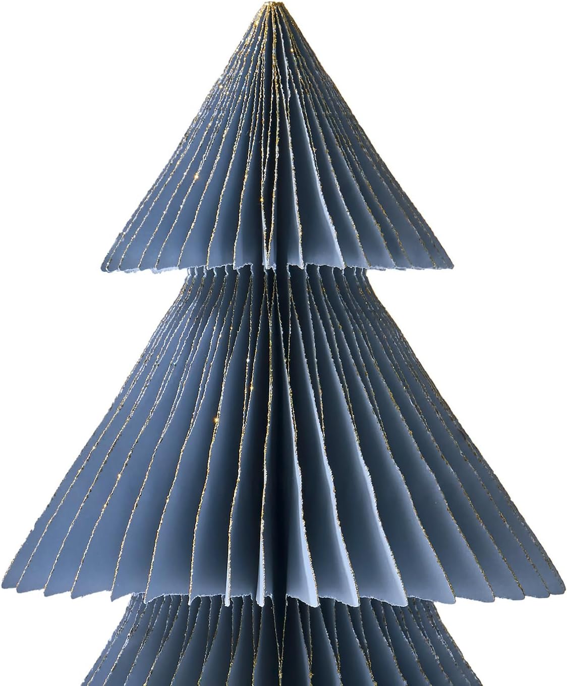 LampLust Winter Ornaments, 2 Pack Dusty Blue Honeycomb Paper Trees, 6 & 8 in, Blue Winter Wonderland Decorations, Table Centerpieces Decorations for Home Mantel Decor