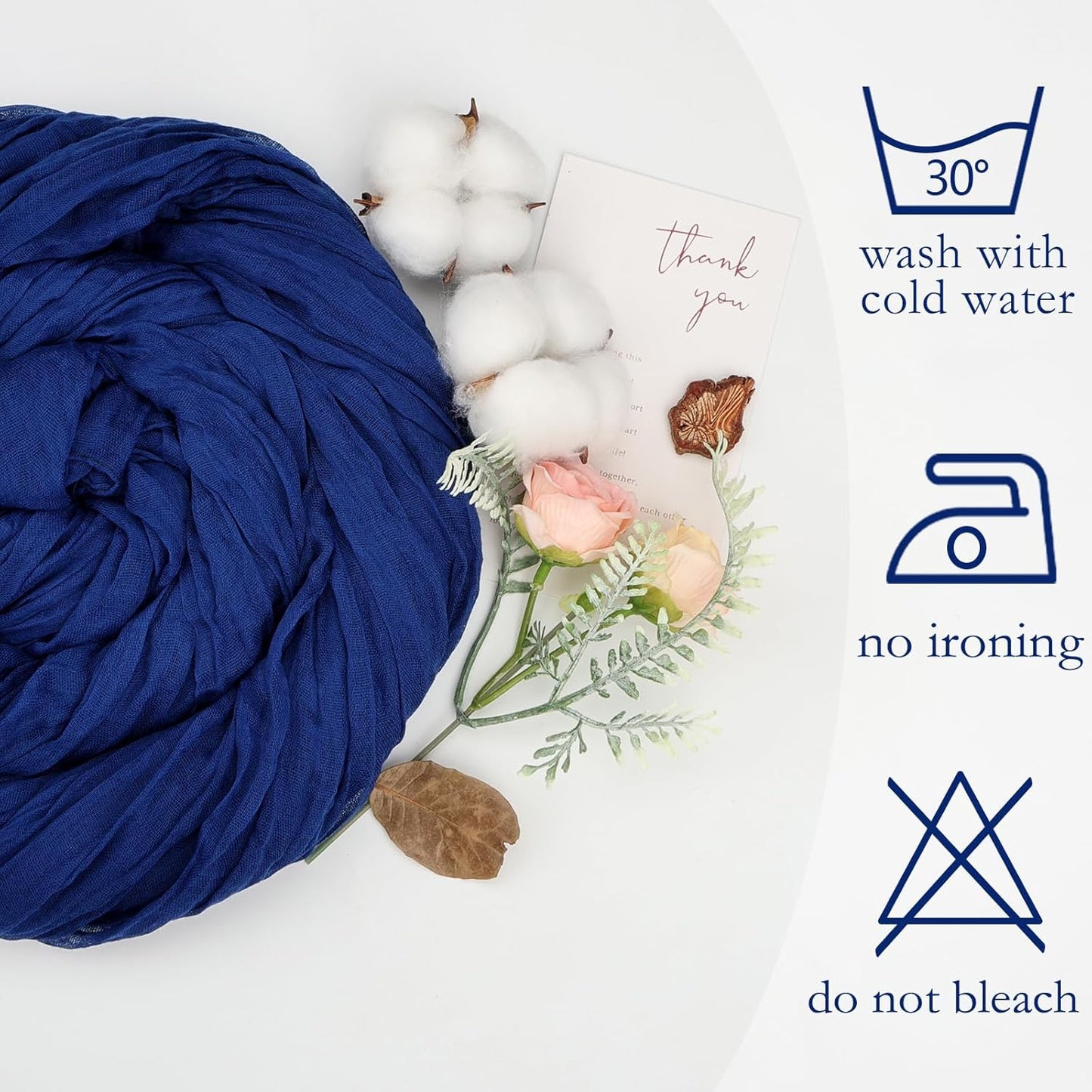 6 Pack Royal Blue Table Runner 10ft Boho Gauze Fabric Cheese Cloth Table Runner 35 x 120 Inch Rustic Sheer Runner for Romantic Wedding Decor Baby Shower Party Table Centerpiece Decorations