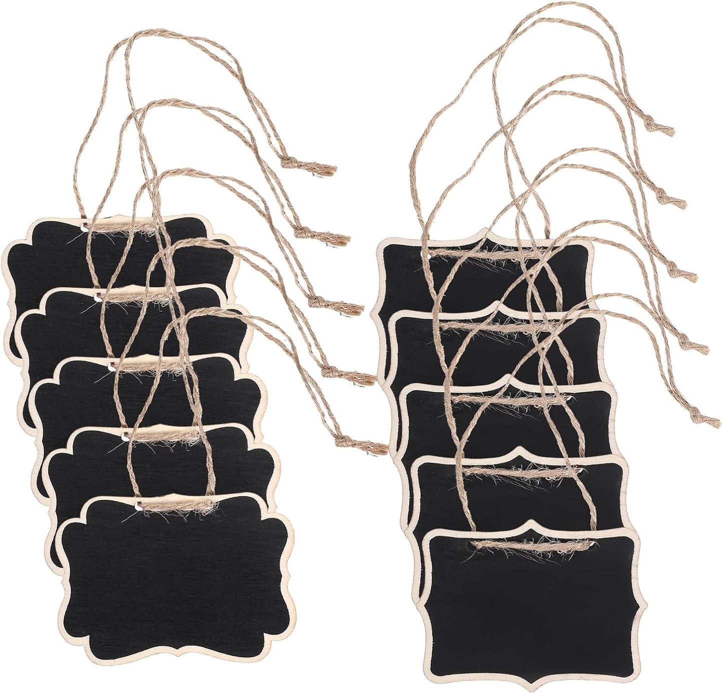 10PCS Mini Chalkboard Signs, 2 Styles Hanging Chalkboard Signs for Food, Food Sign for Buffet, Multifunction Message Boards/Table Numbers/Decanter Tags