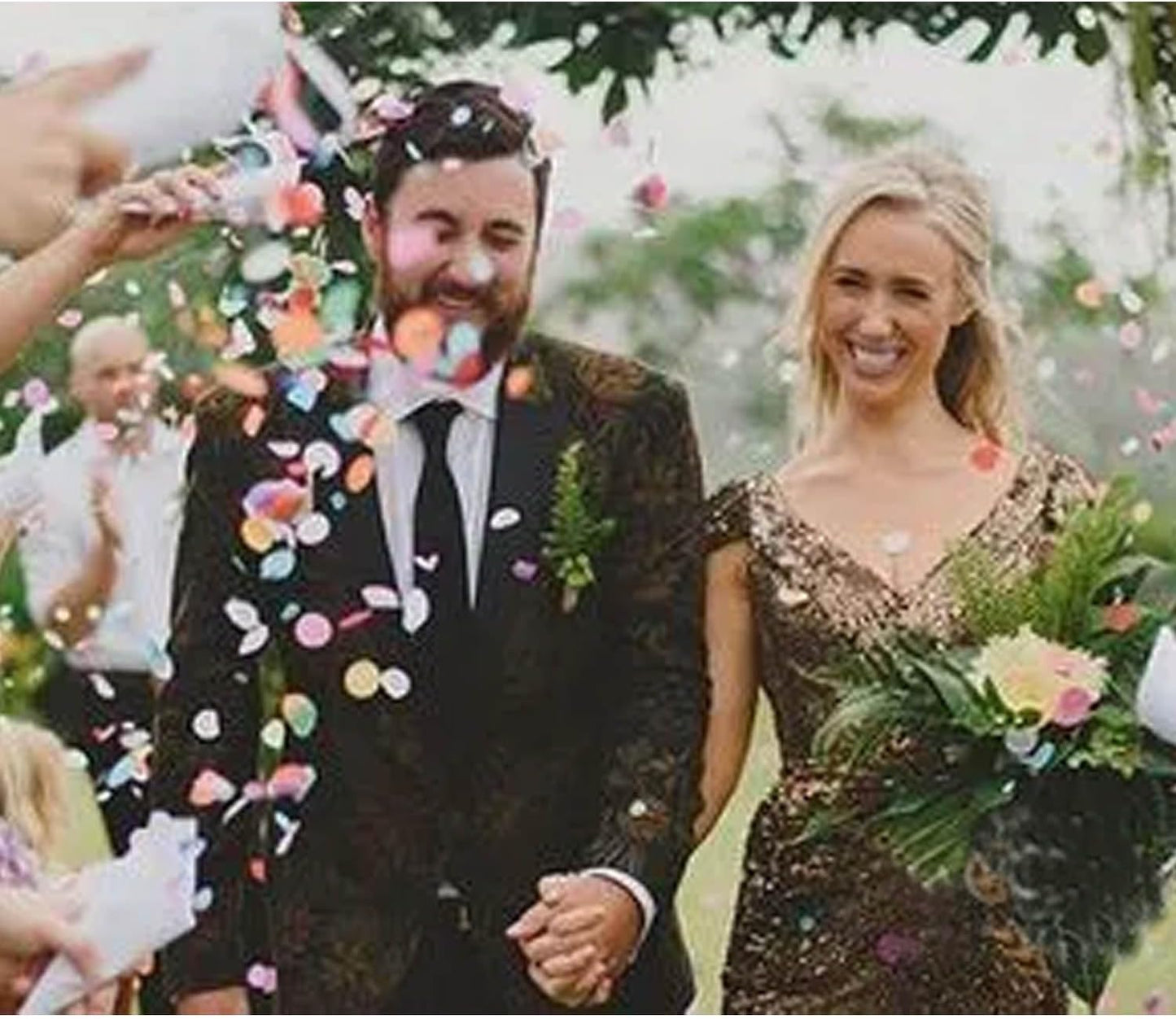 Gold and Blue Round Foil Confetti Beautiful Metallic Table Confetti for Filling Balloons, Wedding,Birthday,Party,Festival Decoration(15000PCS)